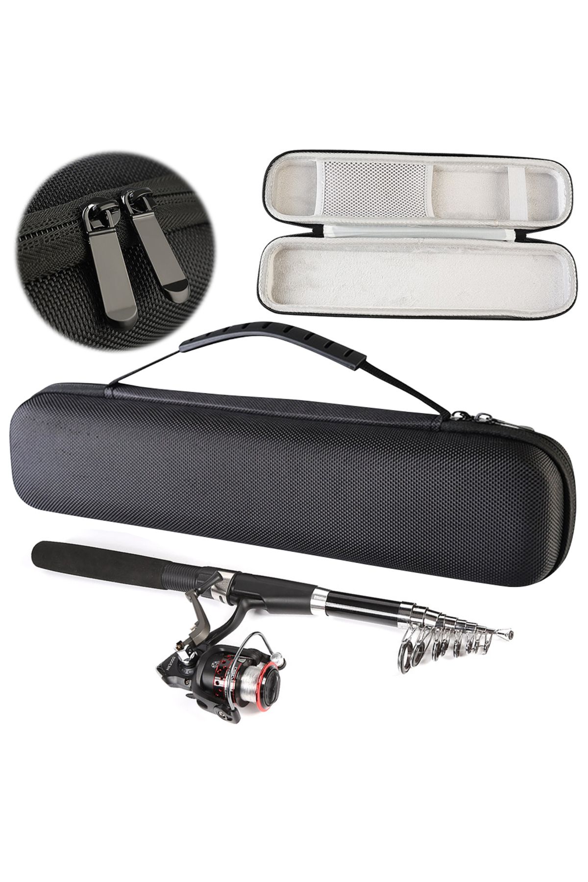 Choice-Hard Shell Fishing Rod Bag Fishing Pole Carrier Shock Absorption Fishing Pole Bag Fishing Gear Or... 2