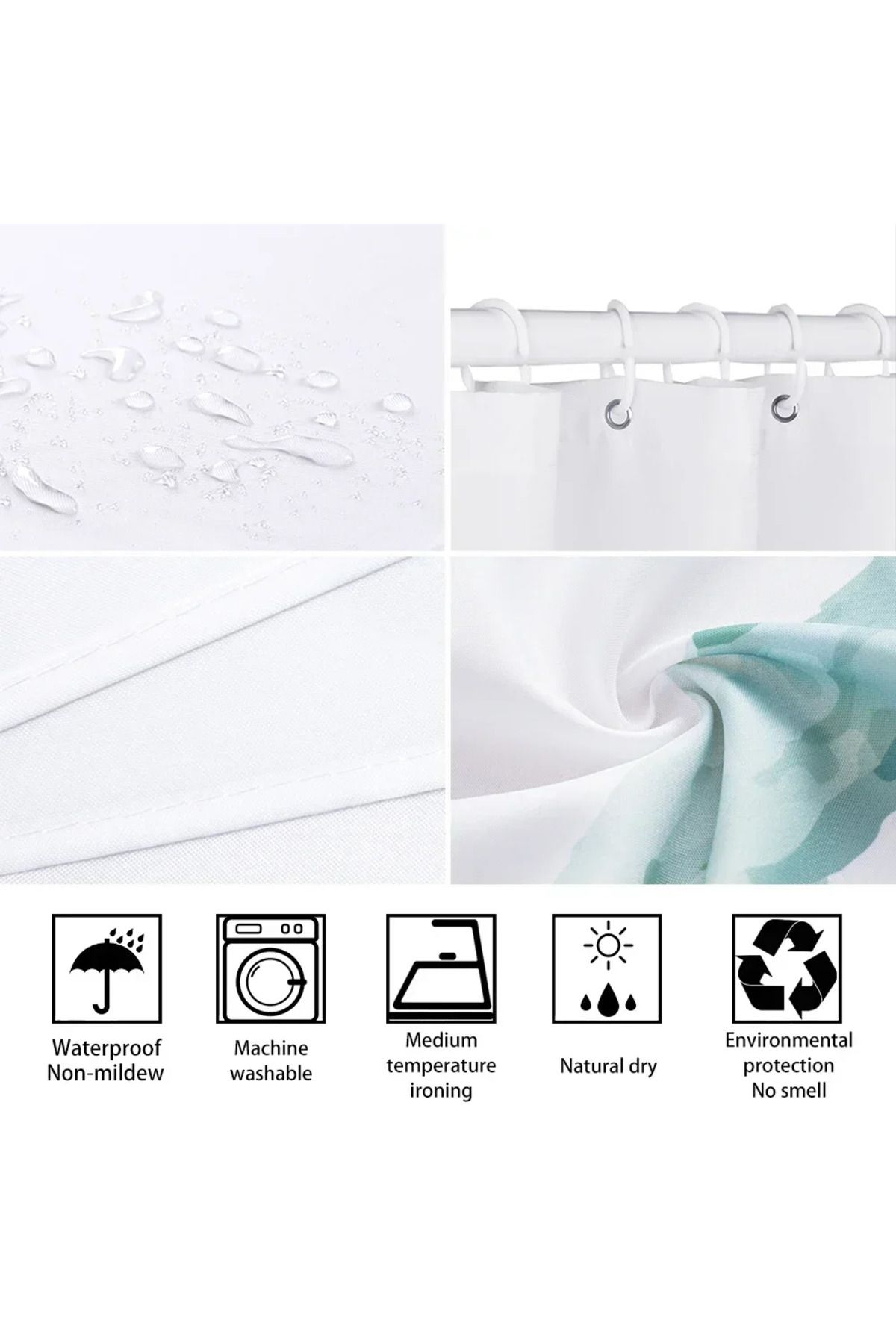 Choice-Eerie Atmosphere of Dark Fantasy Bathroom Shower Curtain Waterproof Fabric Bathroom Curtains Fold... 6