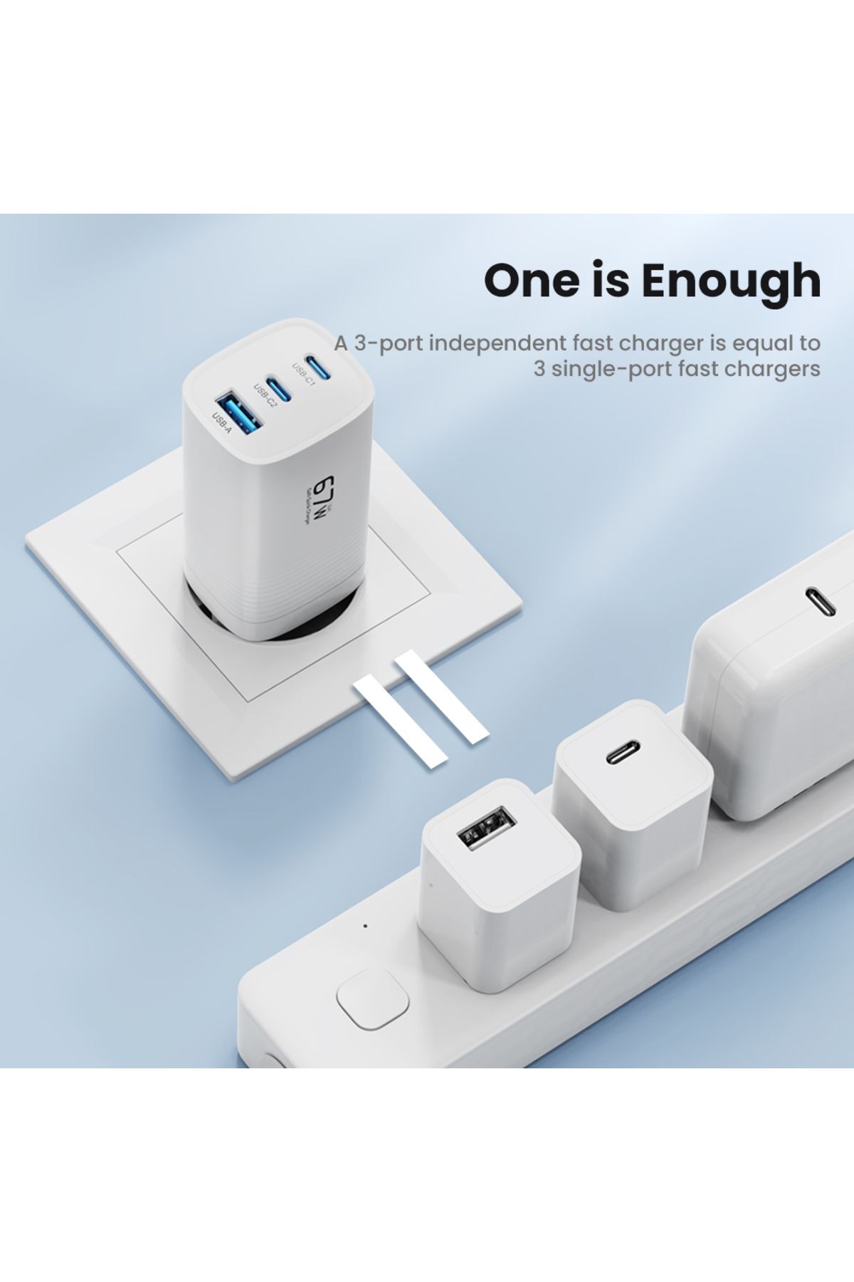 ASOMETECH-67W GaN Fast Charging Type C Charger for iPhone Xiaomi USB Type C High Speed PD Charge for Samsun... 7