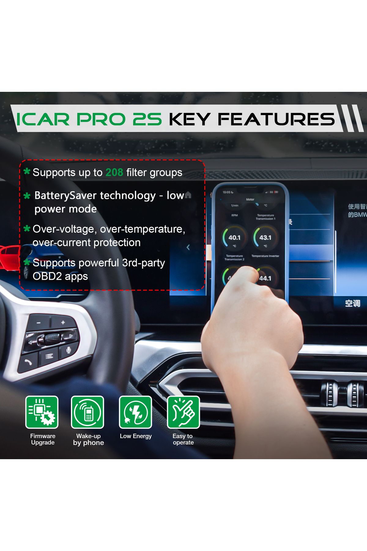 Choice-New Vgate iCar Pro 2S ELM327 Bluetooth 5.3 for Android/IOS/PC OBD2 Car Diagnostic Tool elm 327 Up... 4