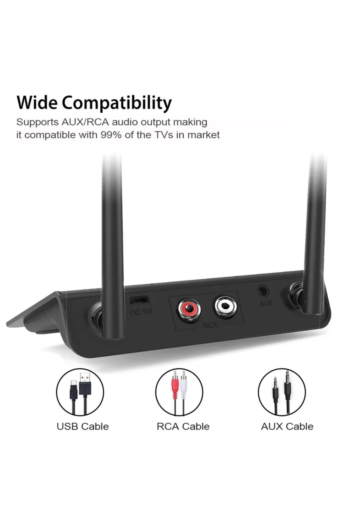 Vikefon-Bluetooth v5.0 80M Bluetooth 5.0 Transmitter Receiver Aptx HD LL Low Latency Wireless Audio Adapter 5