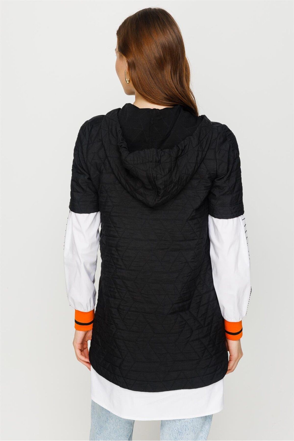 Esswaap-Puffer Detailed Hooded Tunic Black 6