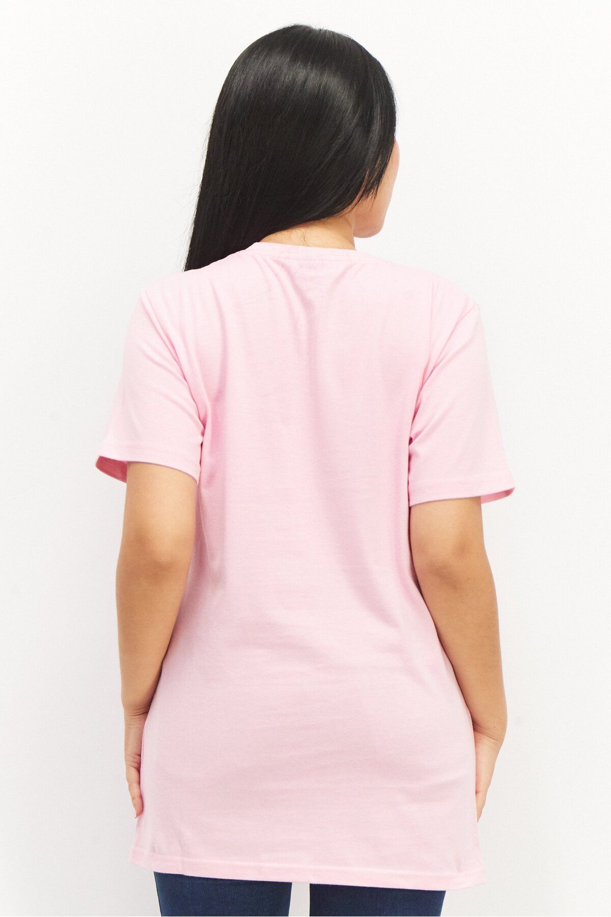 Ellesse-Women Round Neck Cap Sleeve Brand Logo T-Shirt, Pink 3