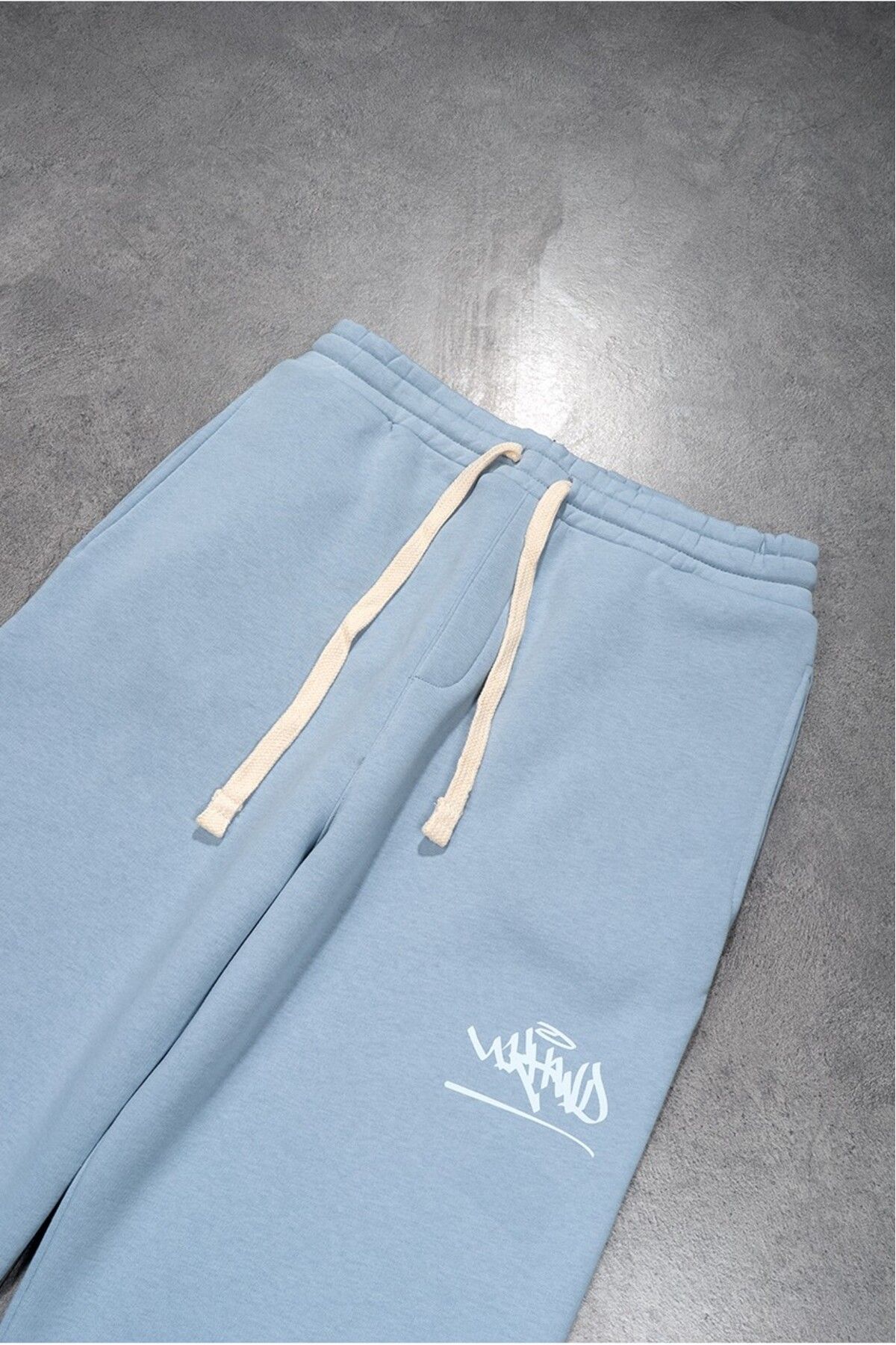 UKHWD SUPPLY-Ukhwd Classic Logo - Blue Wide Leg Urban Jogger Sweatpants 2