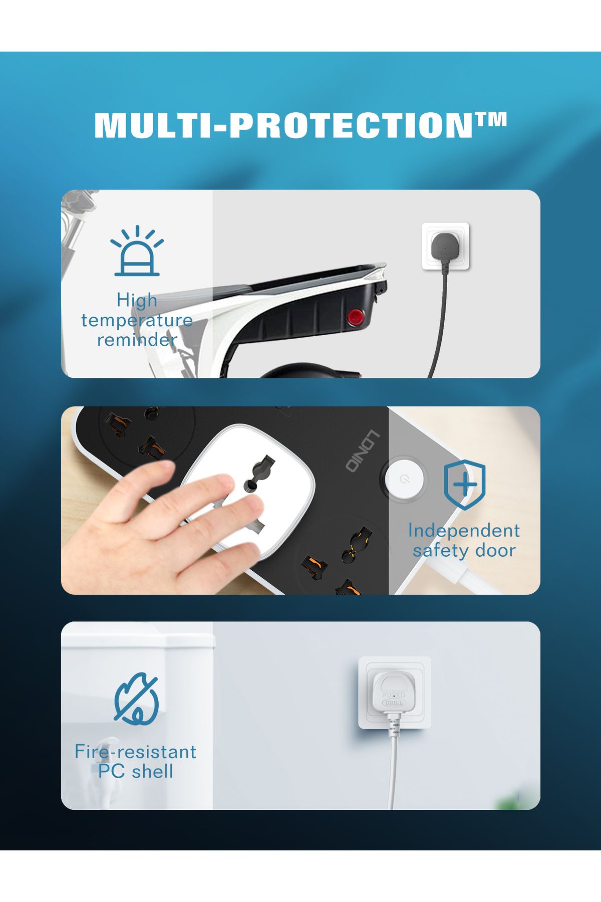 Choice-LDNIO WiFi Smart Wall Socket With Switch Button Portable Power Strip With EU US UK plug 2500 W Go... 2