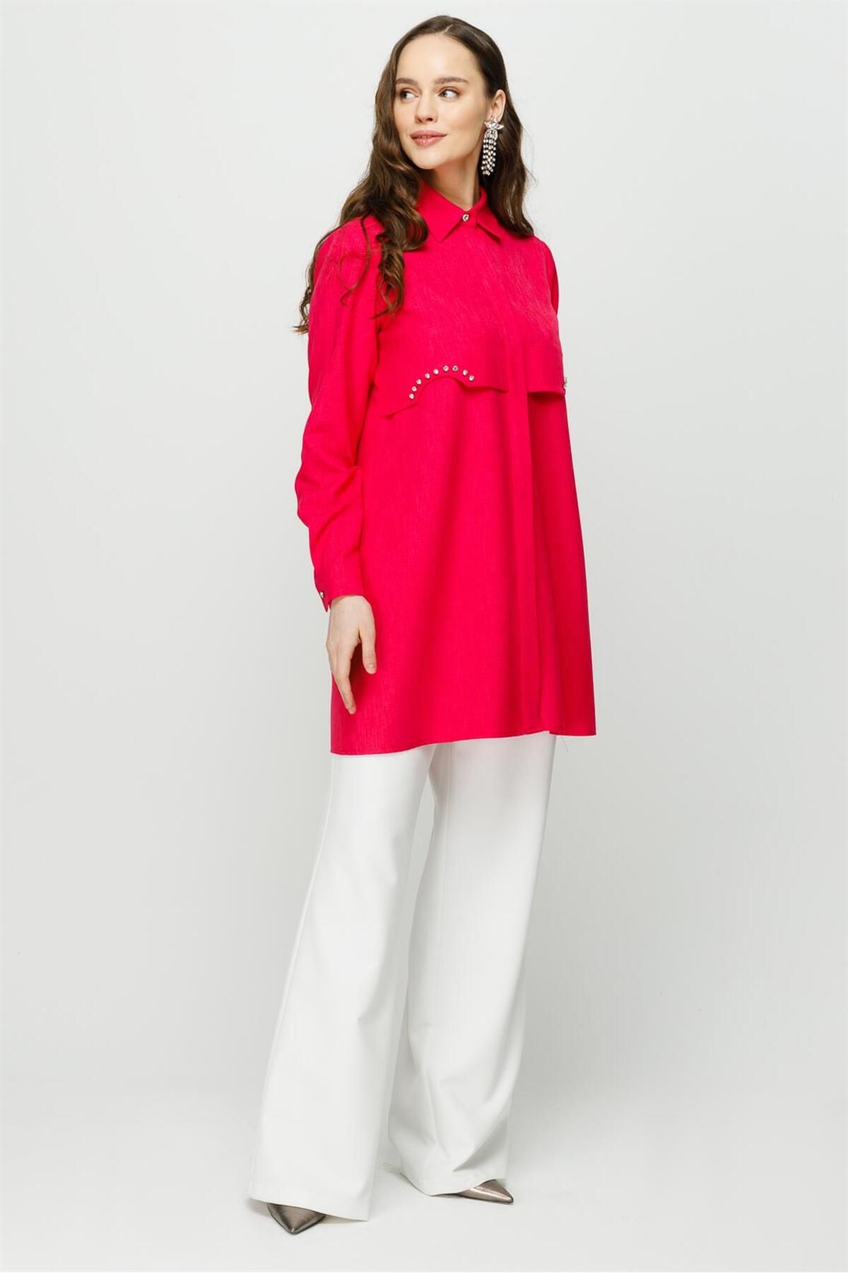 Esswaap-Fuchsia Tunic - Stone Detailed and Allerli 4
