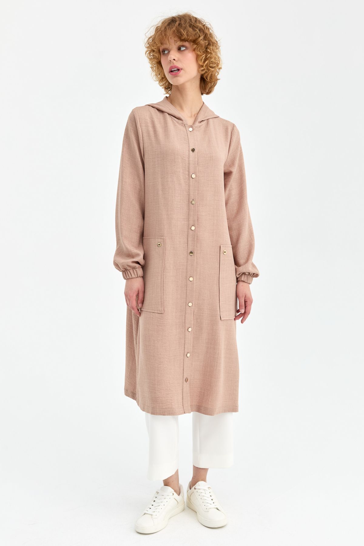 Esswaap-Camel Saviour Tunic - Disappear Design with Large Pockets and Hood Detail 5