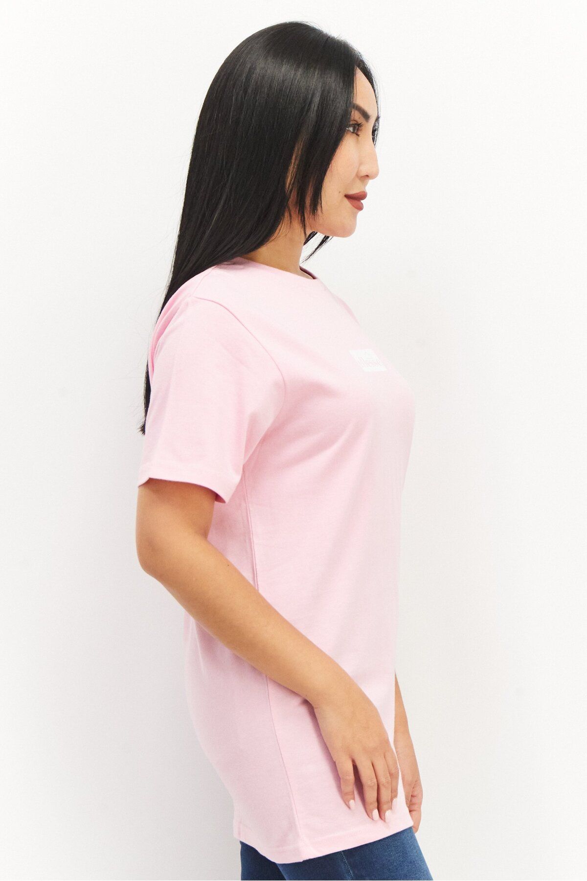 Ellesse-Women Round Neck Cap Sleeve Brand Logo T-Shirt, Pink 4