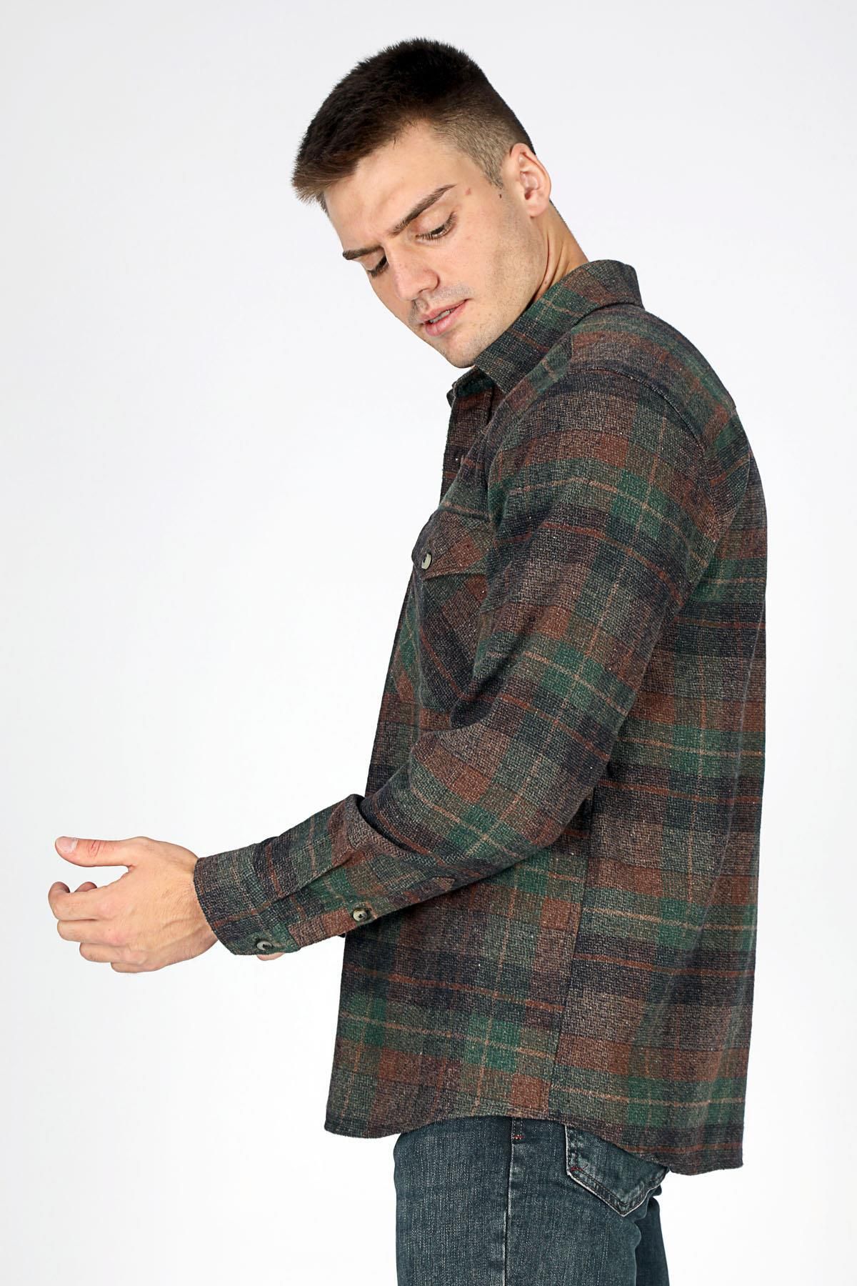 Lee Cooper-Green Men's Woven Long Sleeve Shirt - Donas 3