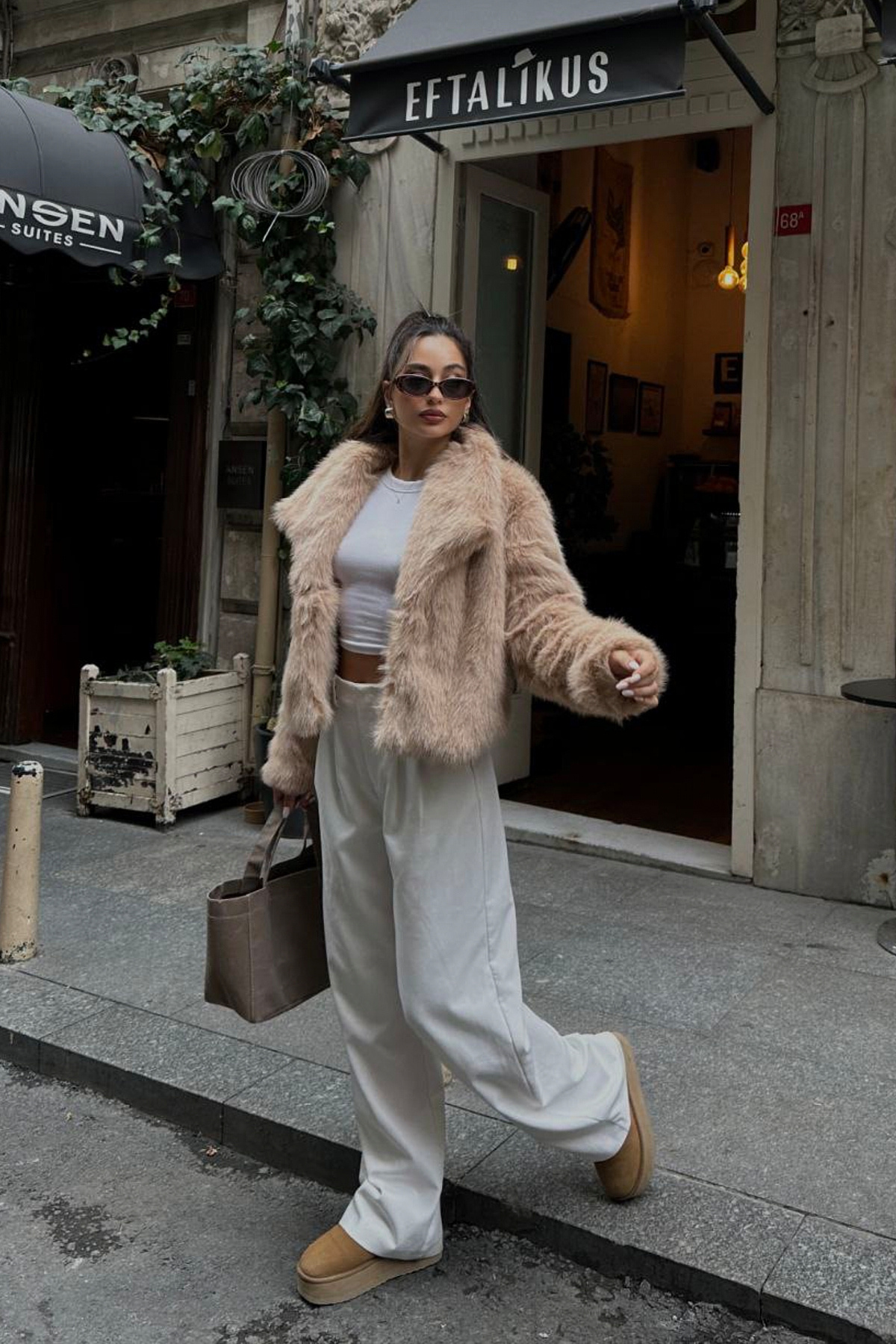 ASEDE-Soft Texture Lined Plump Fur Coat 5