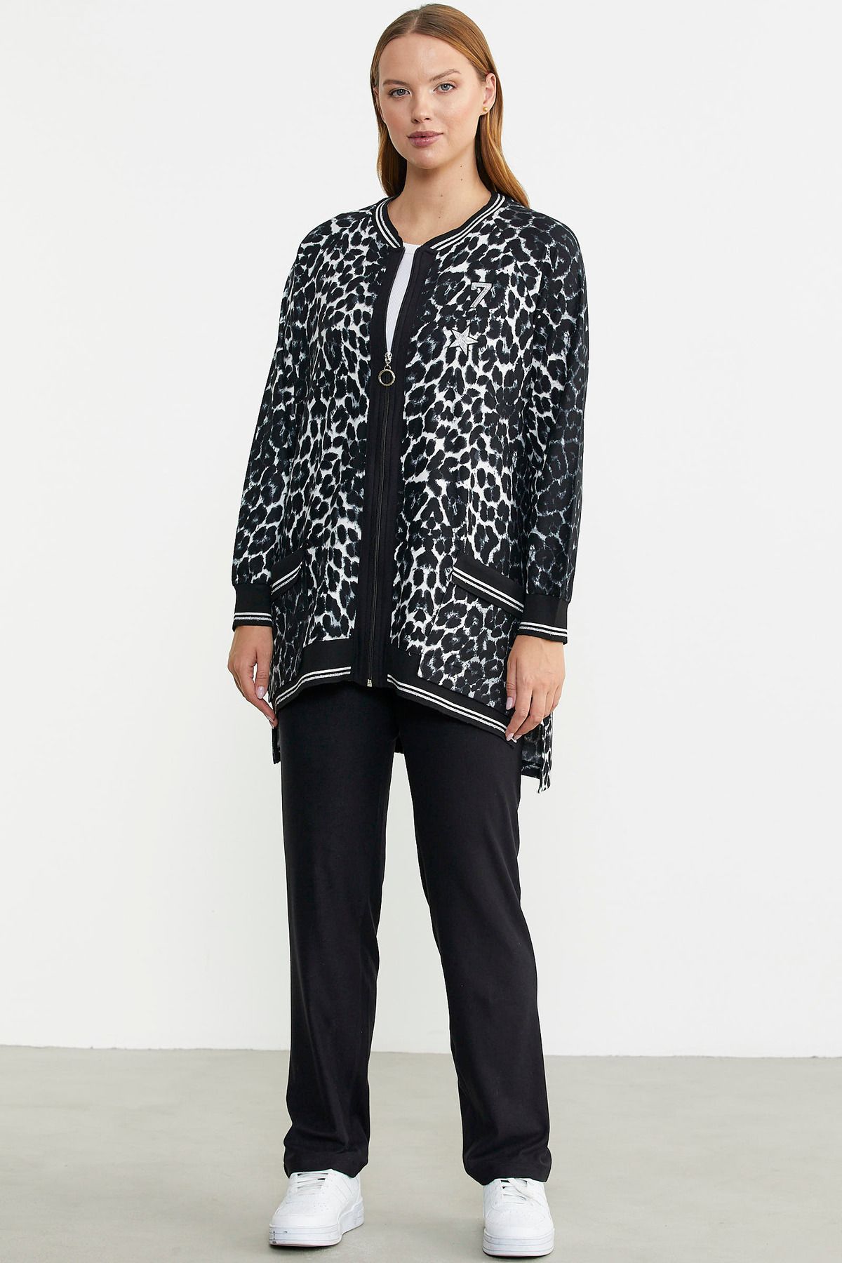 Sementa-Gray Leopard Patterned Tunic and Pocket Set 2