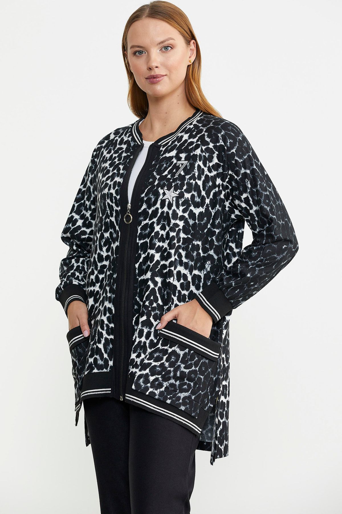 Sementa-Gray Leopard Patterned Tunic and Pocket Set 4