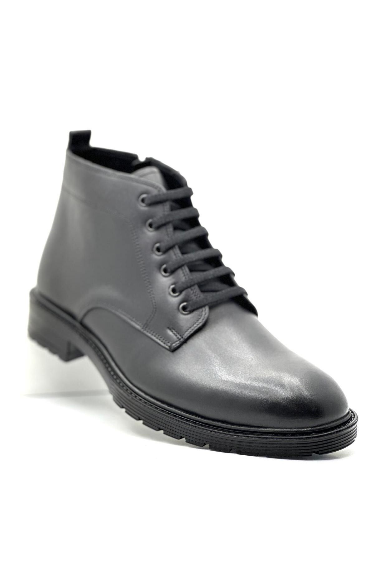 چکمه و بوت مردانه پوتین ضد آب واقعی چرم | کامل اورتاپیک سرد زیپ دار روزمره BESS SHOES