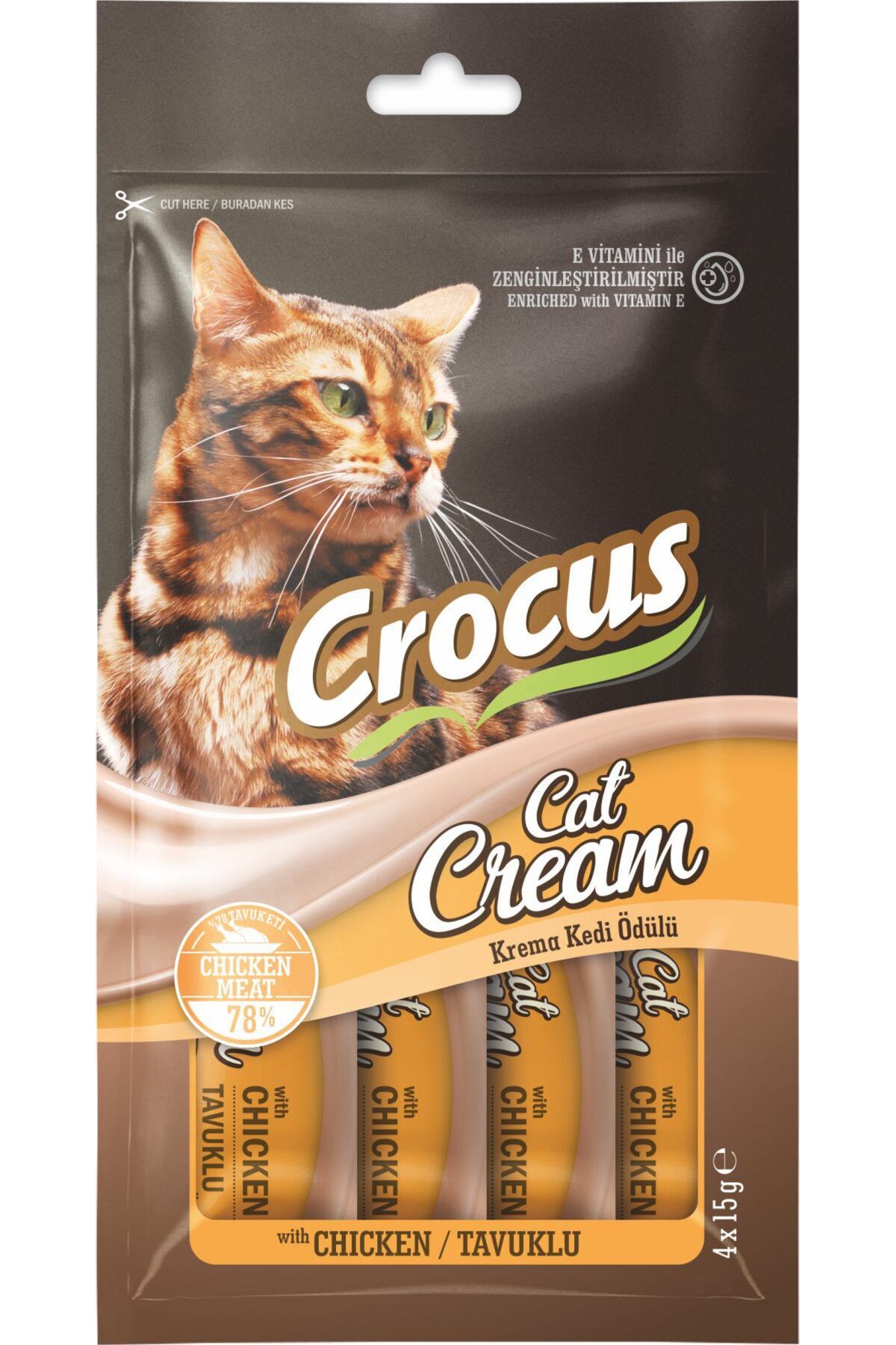 Crocus TAVUKLU KREMA KEDI ÖDÜLÜ 4 X 15 GR X 5 ADET 492113