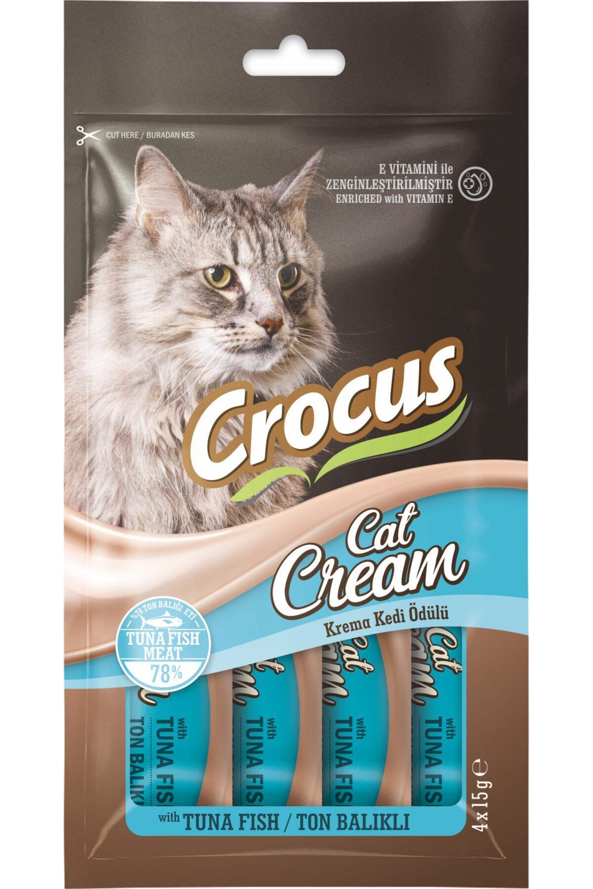 Crocus Ton Balıklı Krema Kedi Ödülü 4x15g 403118