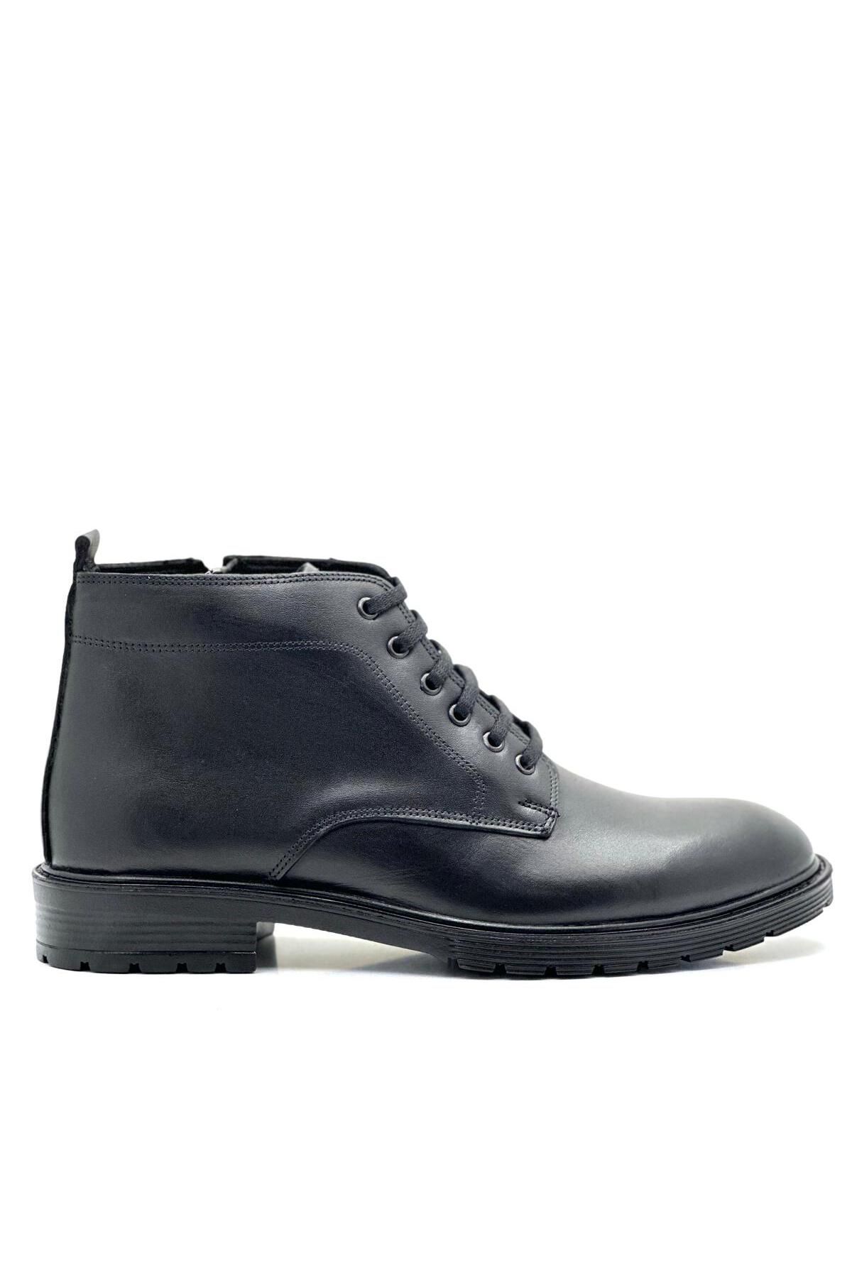 چکمه و بوت مردانه پوتین ضد آب واقعی چرم | کامل اورتاپیک سرد زیپ دار روزمره BESS SHOES
