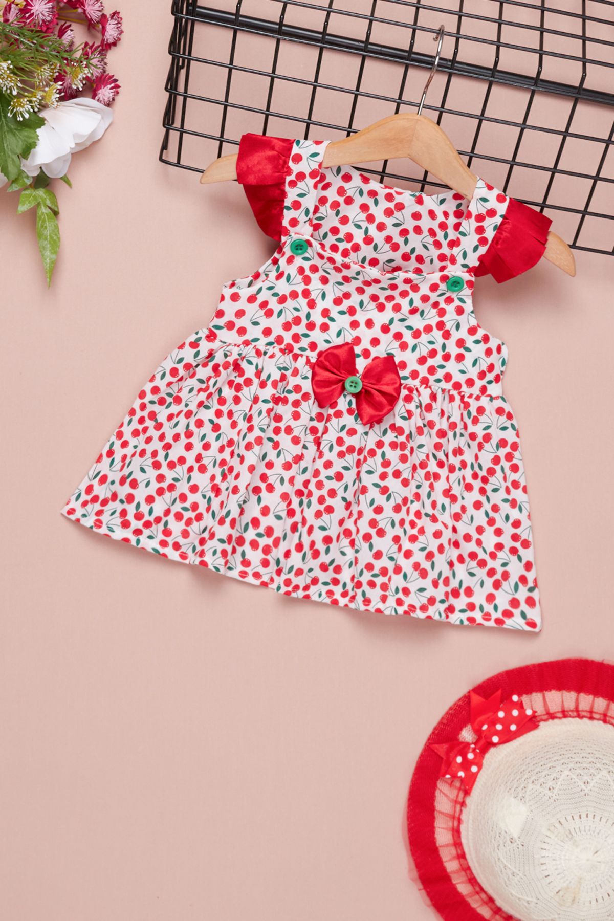 Cansın Mini-Fruit Printed Baby Girl Dress - 1-3 Months 14324 1