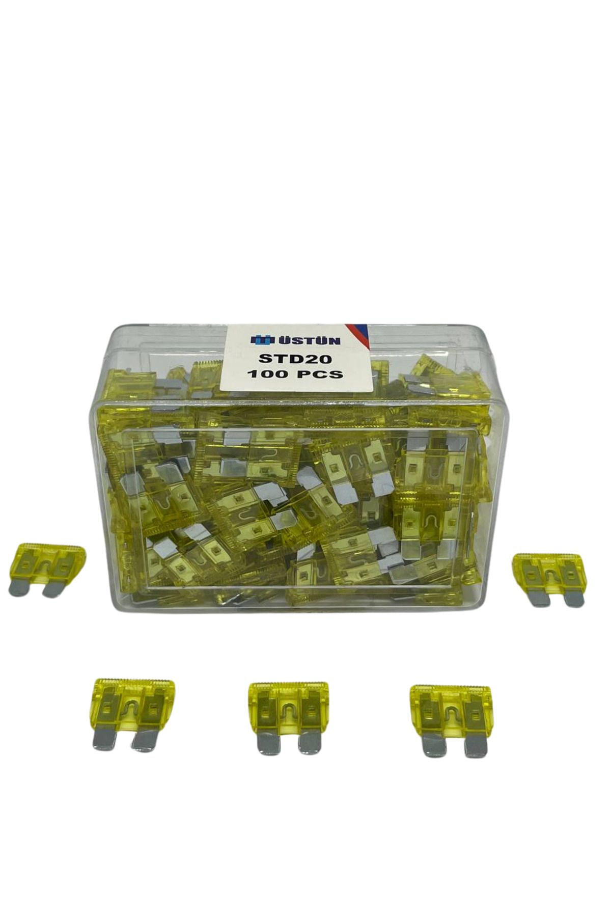 Üstün-20 Ampere 100 Pieces Standard Size Auto Fuse - Blade Fuse 20A 2