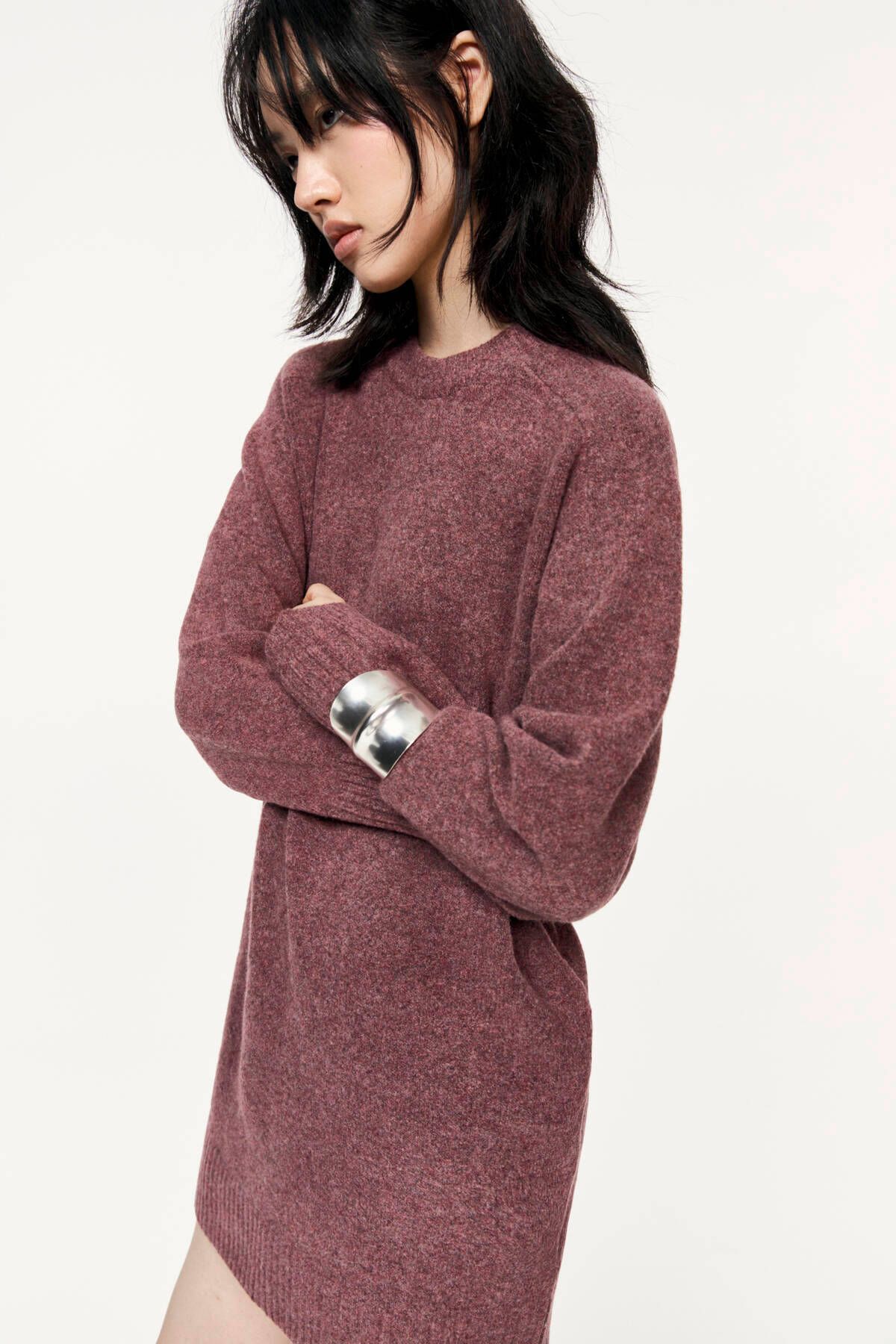 robe en tricot à manches longues