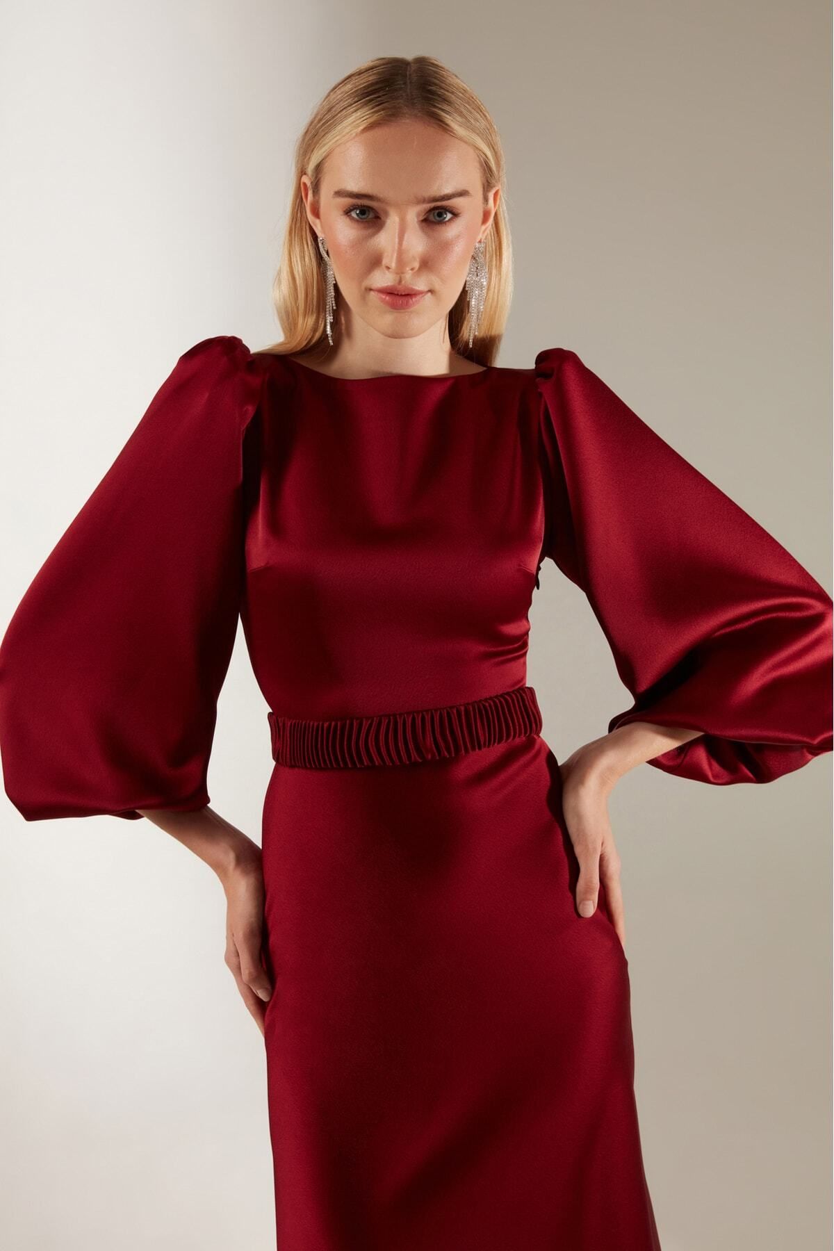 BETTY & SAM-Heleny Special Design Dark Red Engagement Dress 2