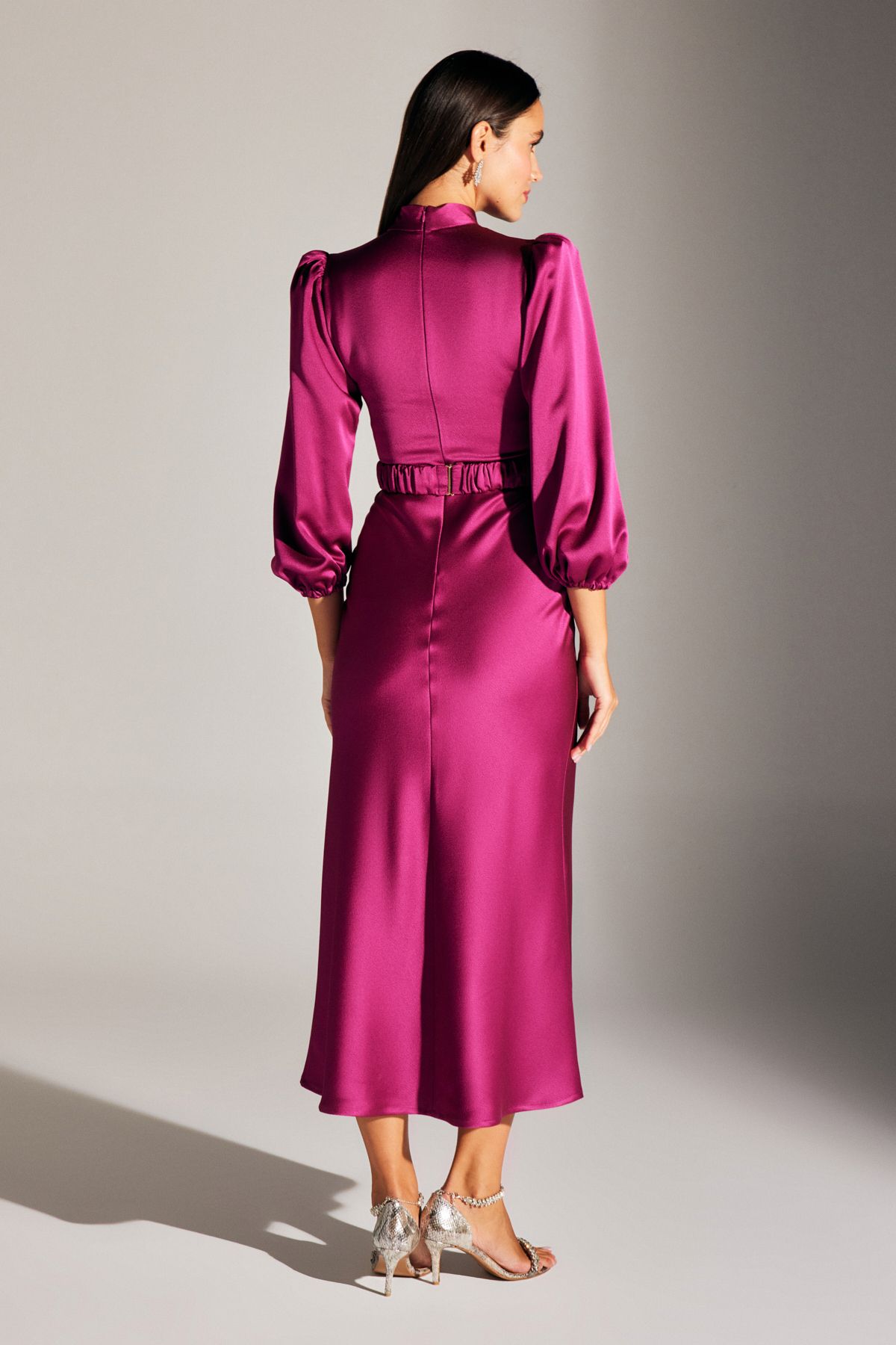 BETTY & SAM-BERTHE MAD COLLAR Fuchsia DRESS 4