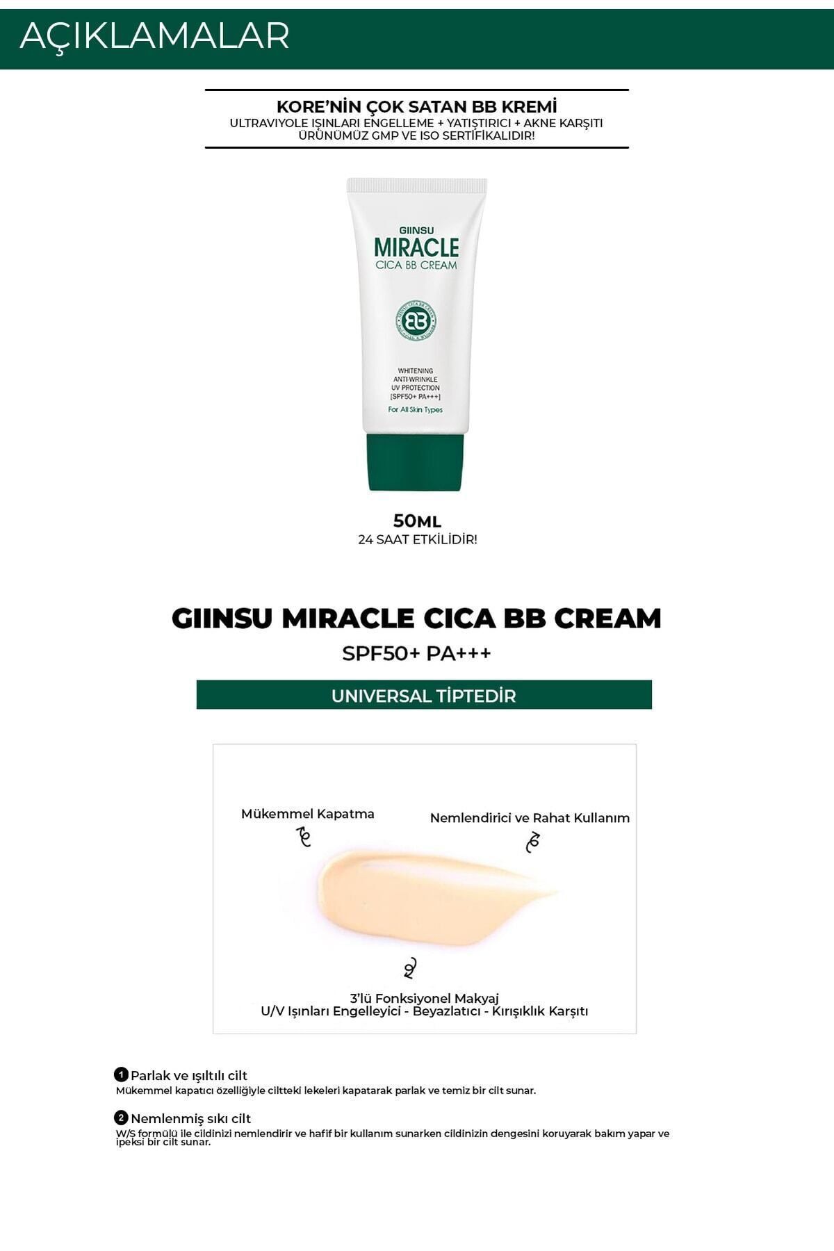 DR. CELLIO-SPF50 UVA/UVB Protector - Soothing and Moisturizing Miracle BB Cream, Containing Cica, Made in Korea 3