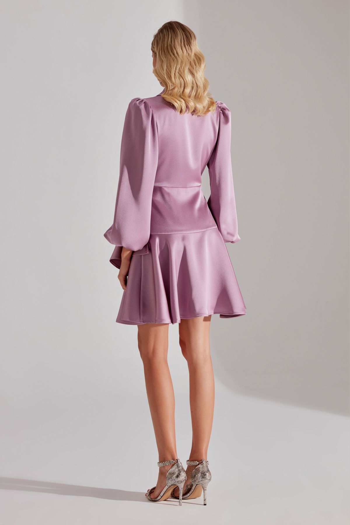 BETTY & SAM-HANNAH - Dark Lilac Flounce Engagement Dress 7