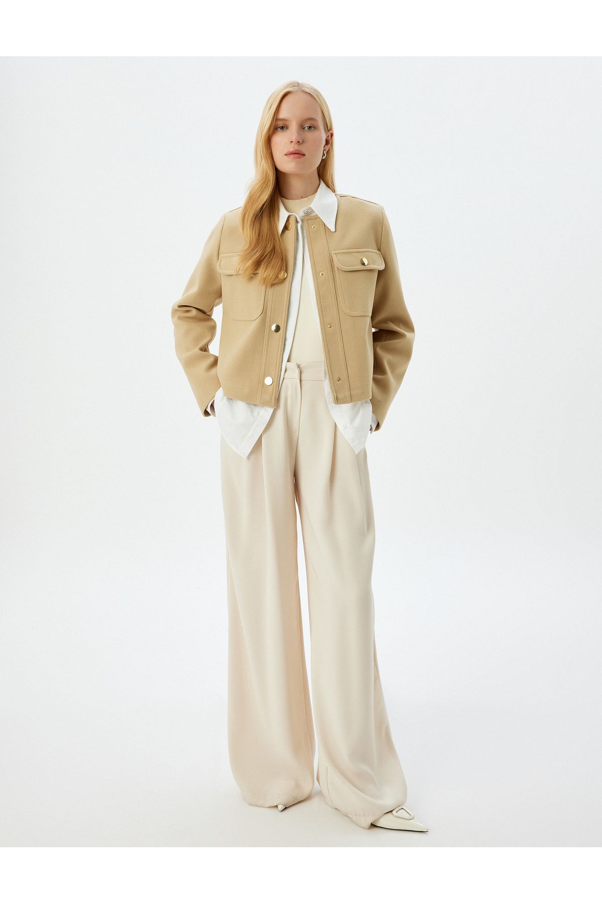 Koton-Short Stamp Jacket with Buttoned Pockets 2