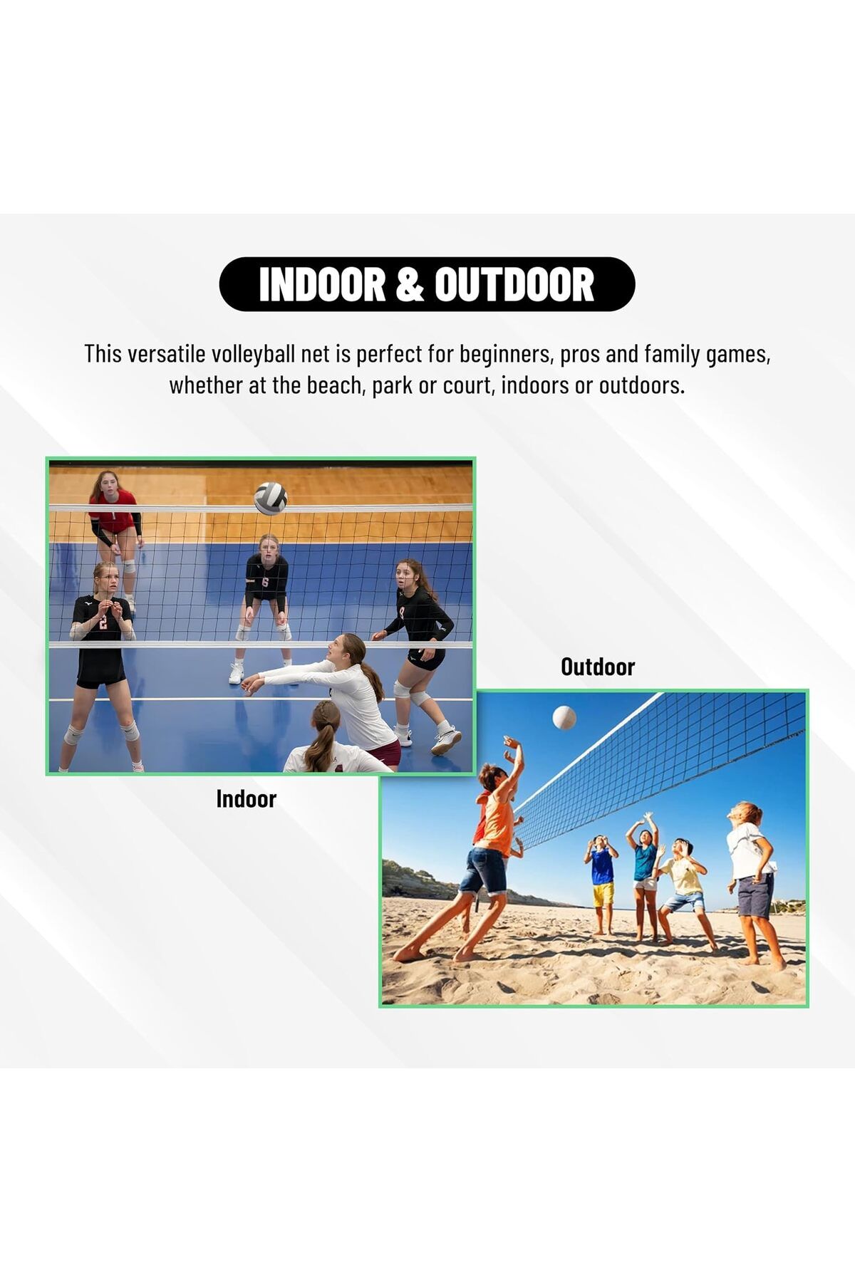 Endless-Professional Volleyball Net of 32 FT * 3 FT | White | Material: Polyethylene (PE) 5