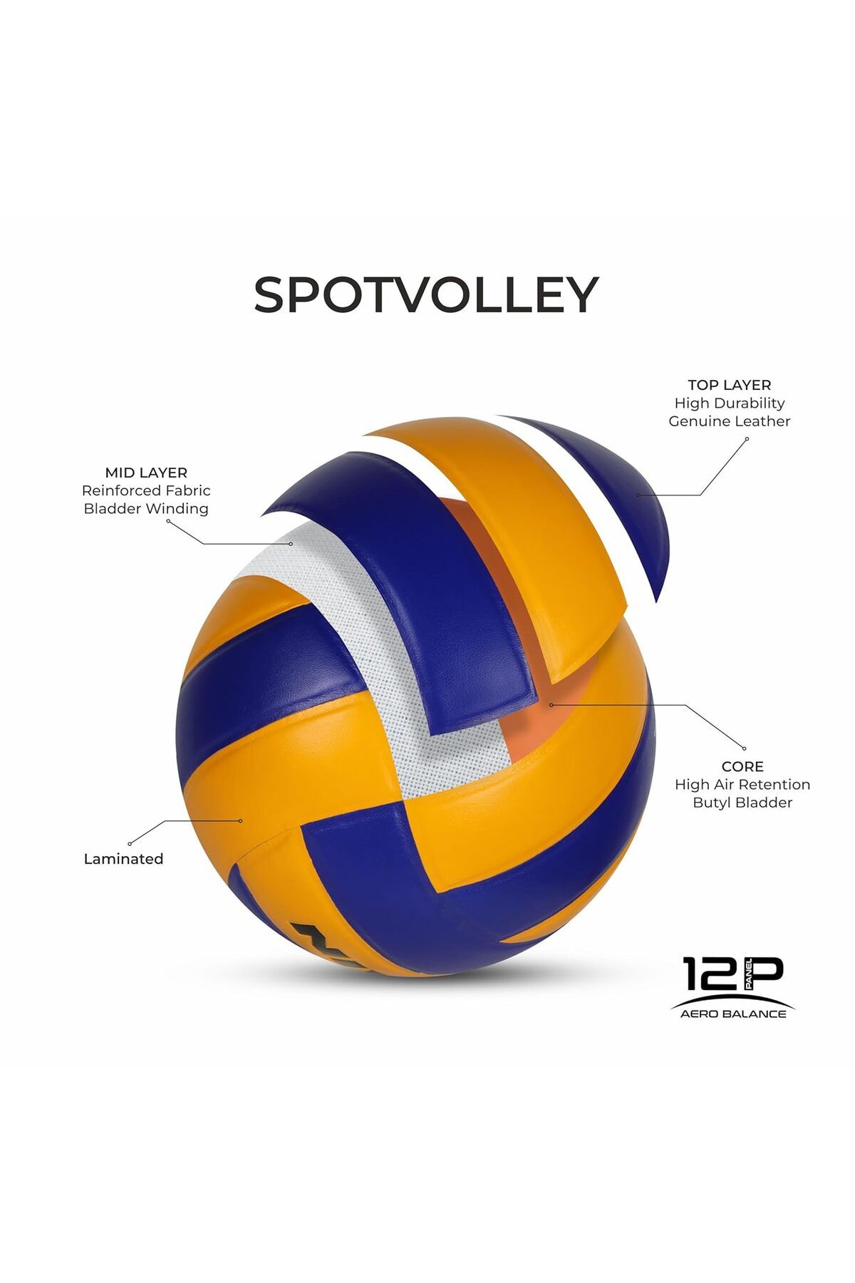 Nivia-VB-492 Spot Volleyball, Size 4, Rubber, Multicolour 2