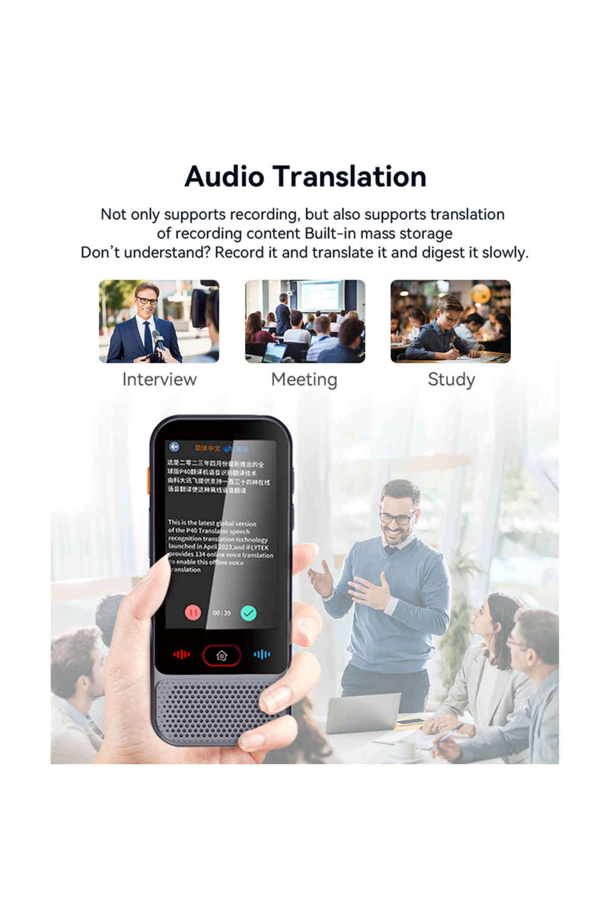 Bisofice-Language Translator Device Portable Voice Translator 139 Foreign Language Translation Device 5