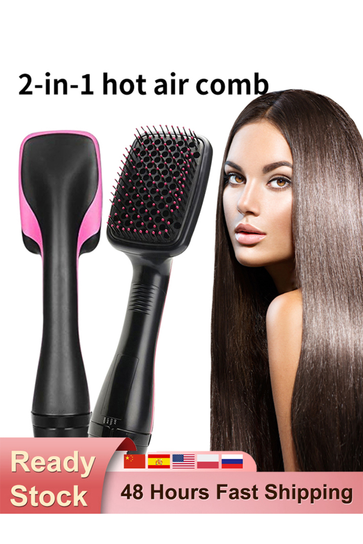 SCBWMG-Hot Air Blower Hair Dryer Brush Blow Dryer Brush Styler For Rotating Straightening Brush Dryer Ch... 8