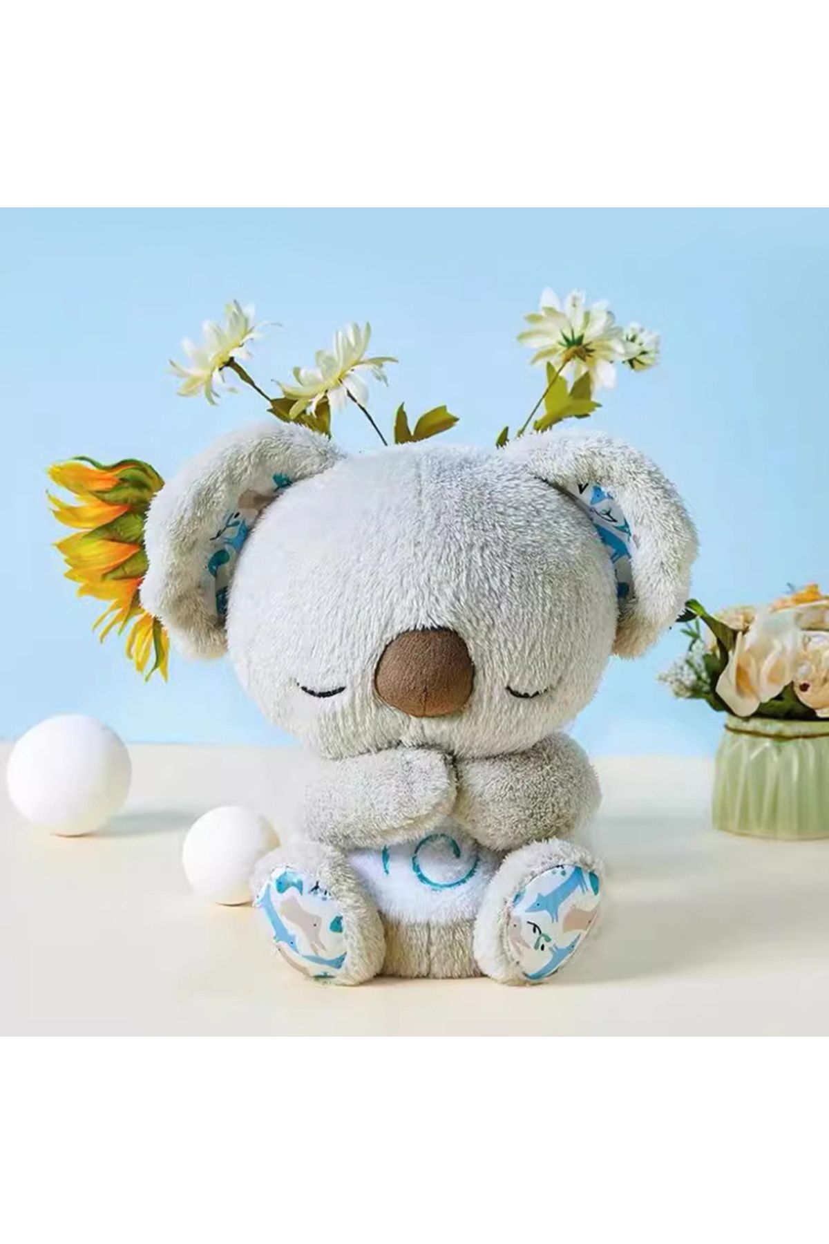 VAKIND-Baby Plush Doll Breathing Bear Newborn Soothing Sleep Playmate Plush Toys Kids Music Sleeping Com... 4