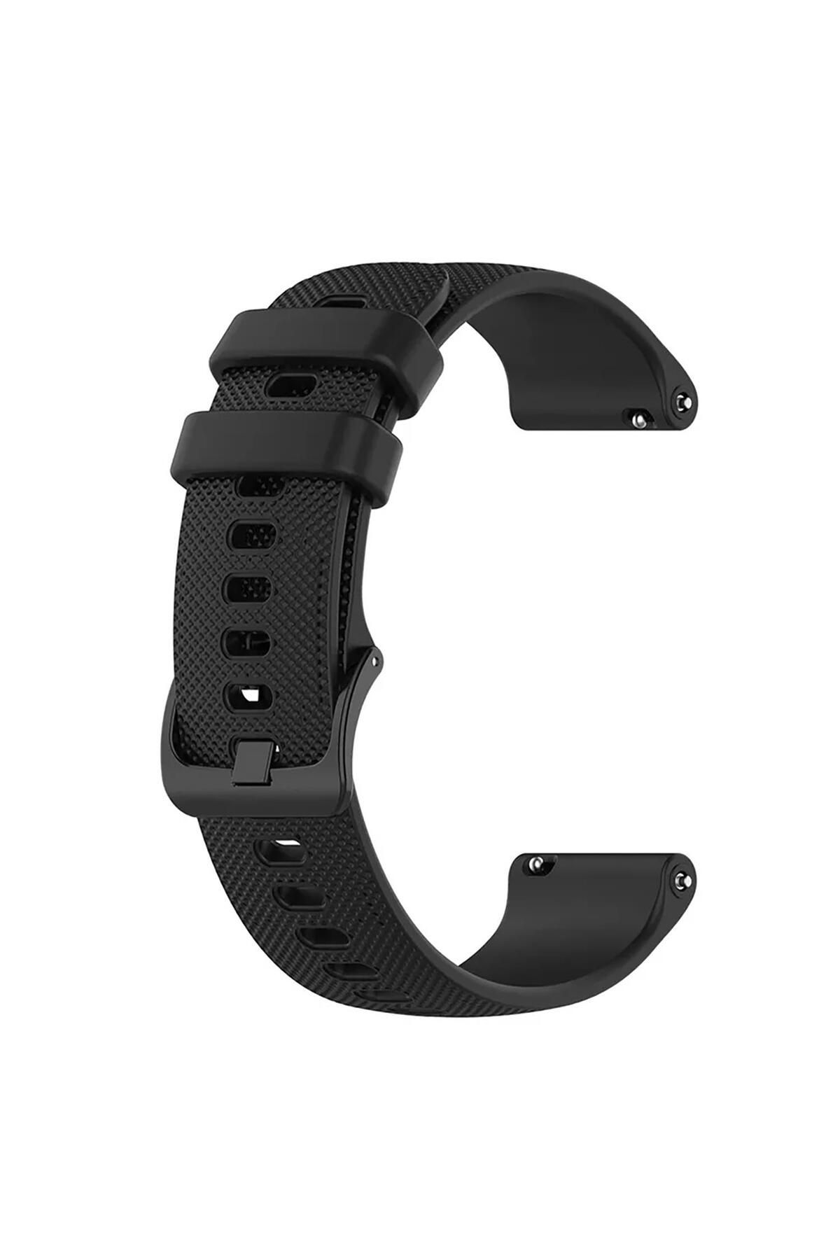 Microsonic Huawei Watch 5 42mm Kordon, Silicone Sport Band Siyah