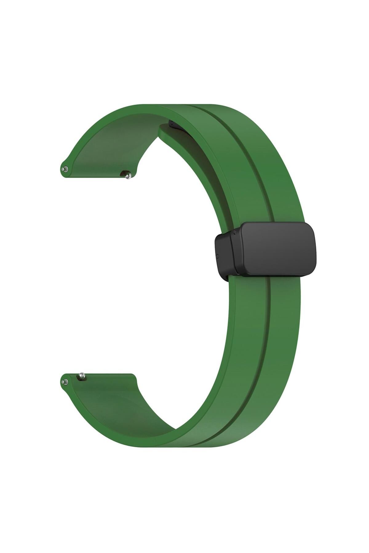 Microsonic Huawei Watch 5 46mm Kordon Ribbon Line Yeşil