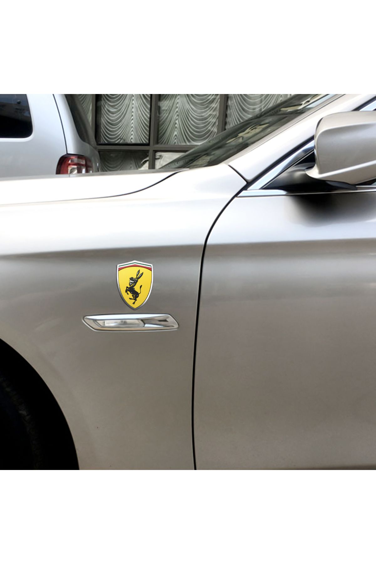 Choice-3D Aluminum Creative Funny Ferrari Donkey Emblem Badge Car Trunk Side Body Sticker For Ford Musta... 6