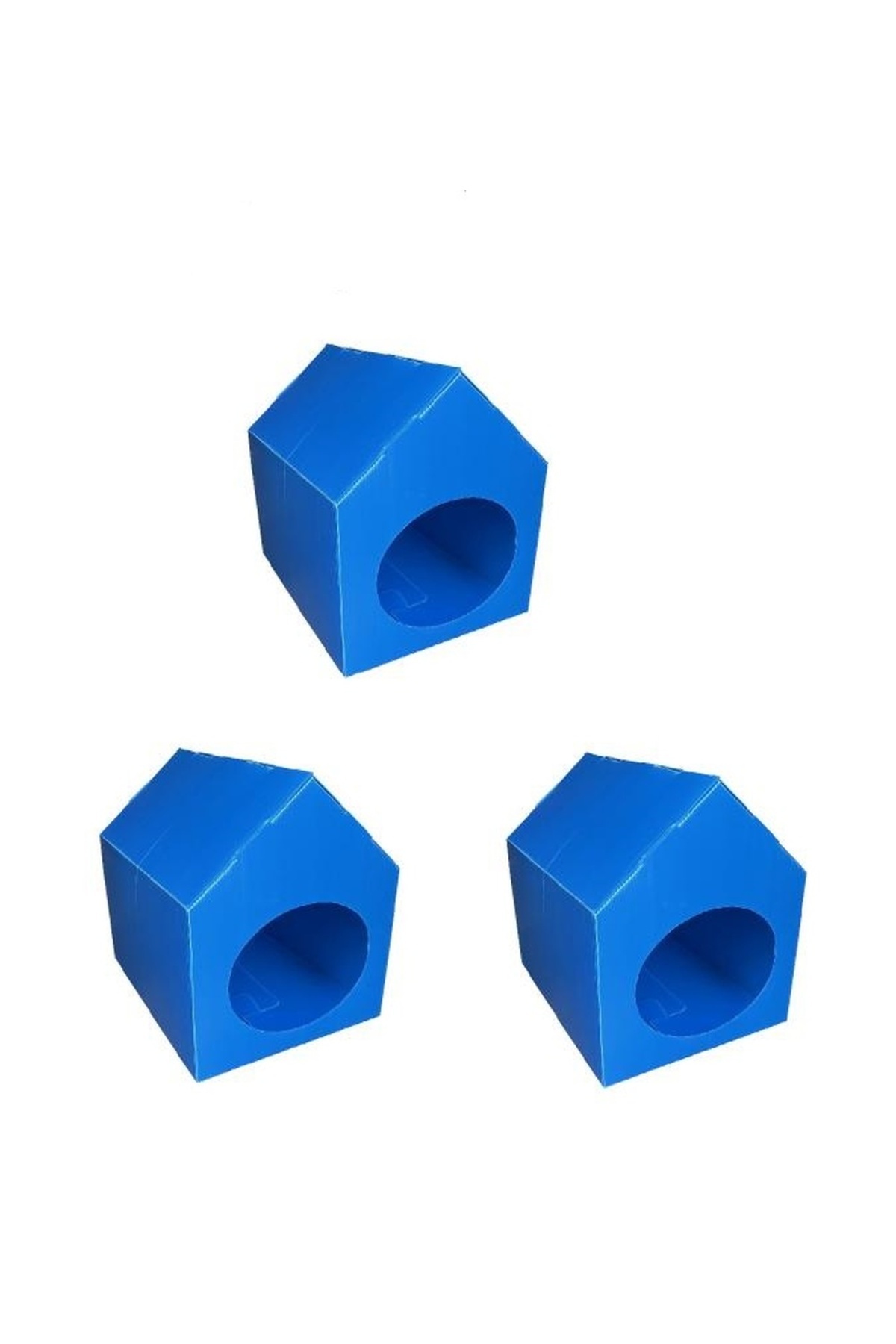 dirilim plastik kedi evi su geçirmez plastik oluklu mavi 3 adet sokak hayvanları