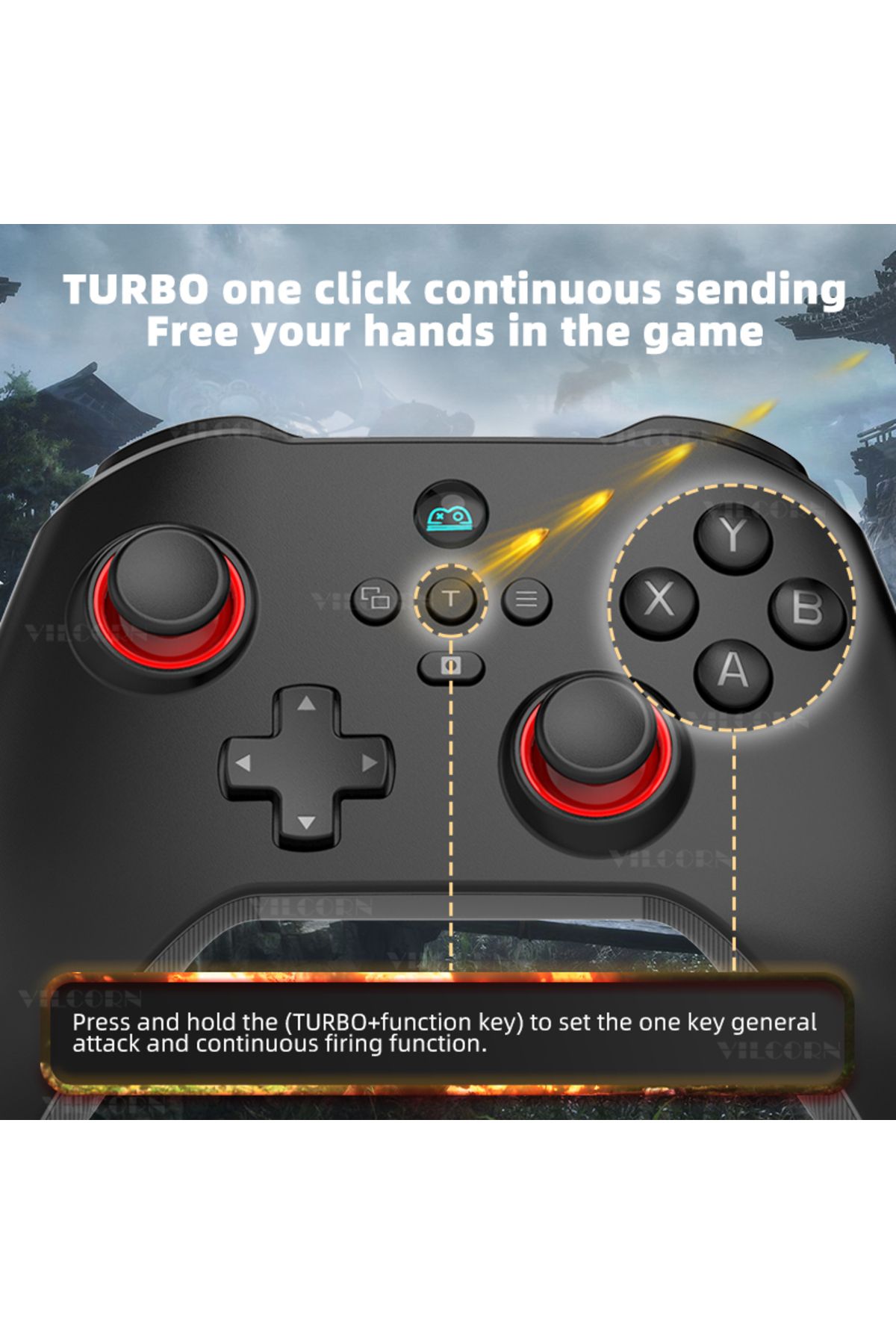 VILCORN-Z03DP Black Myth Wukong Gamepad 800Hz Wireless Dual Vibration Gaming Controller 6-Axis for Switch... 7
