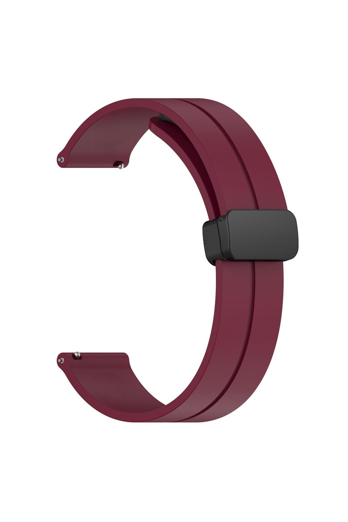 Microsonic Huawei Watch 5 46mm Kordon Ribbon Line Bordo