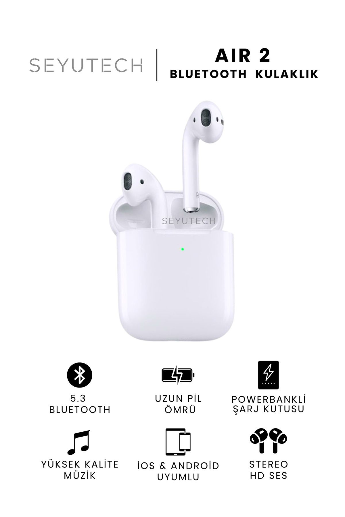 SEYUTECH Air 2 Bluetooth Kulaklık Ios Ve Android Uyumlu Kablosuz Kulaklık