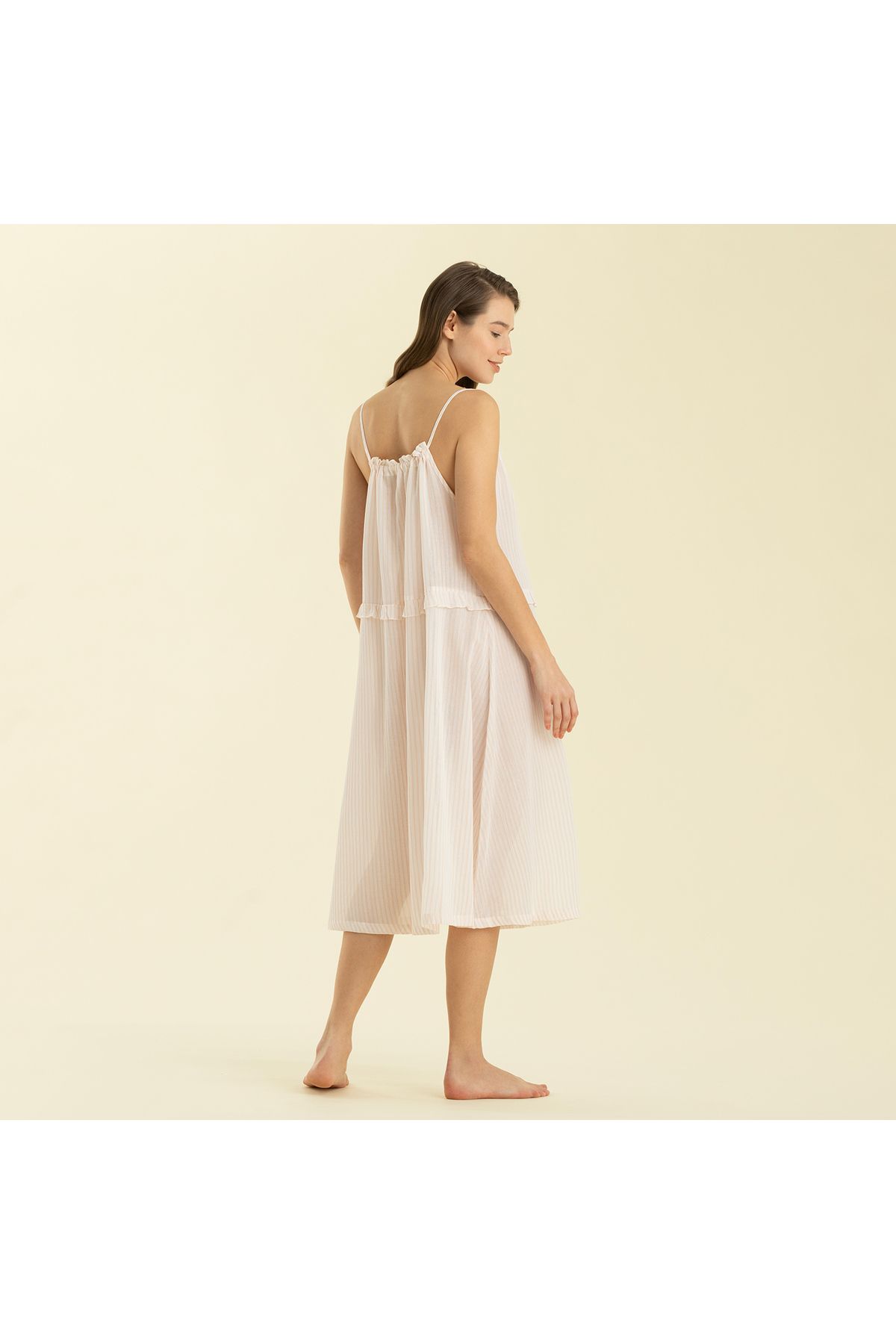 Chakra-Elegant Nightgown White/Pink 4