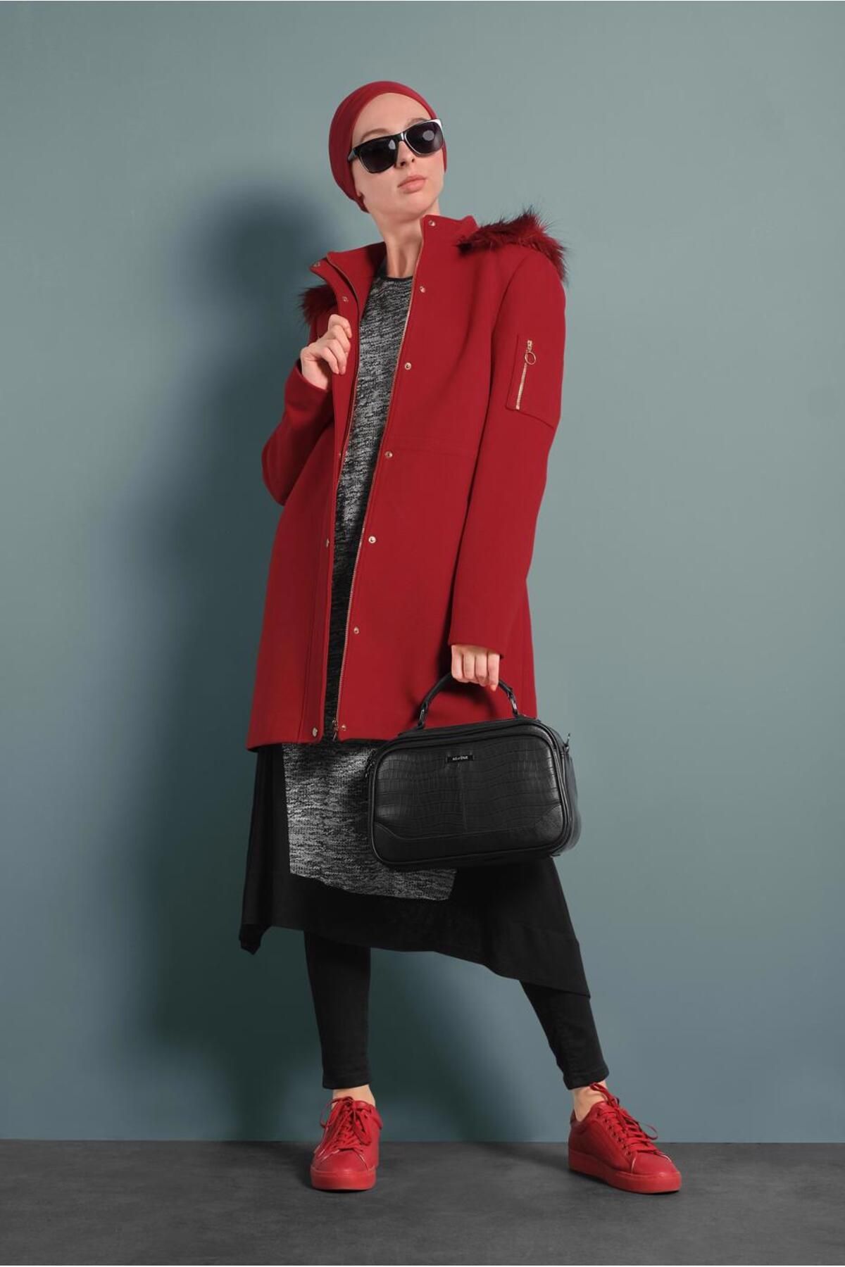 کت زیپی DETAIL HOODED 90050 Alvina