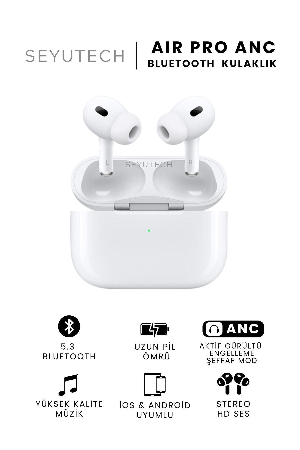 SEYUTECH Air Pro Anc Gürültü Engelleyici Bluetooth Kulaklık Ios Ve Android Uyumlu Kablosuz Kulaklık