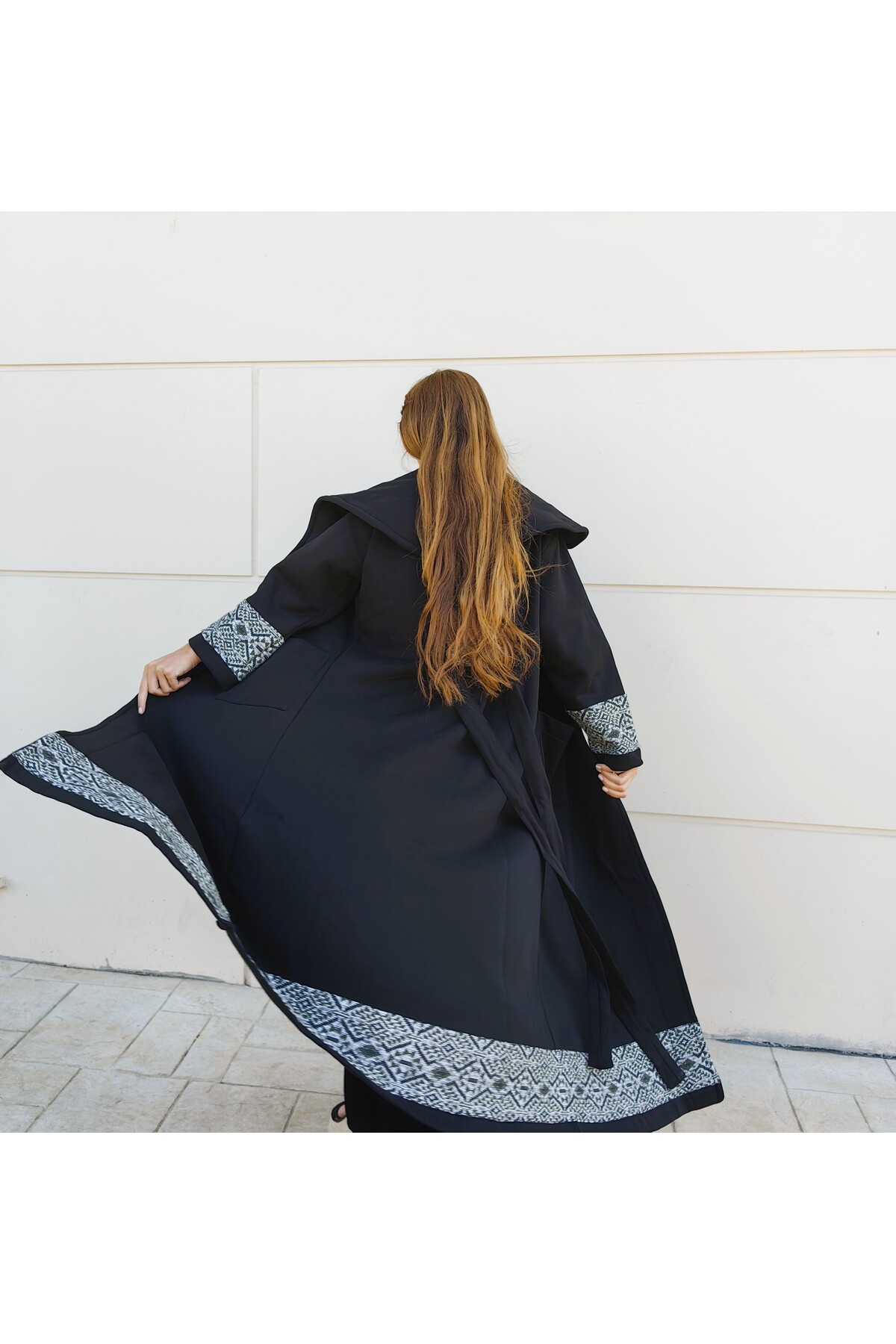 Su Koleksiyon Ozan Boho Stil Maksi Palto görsel 5