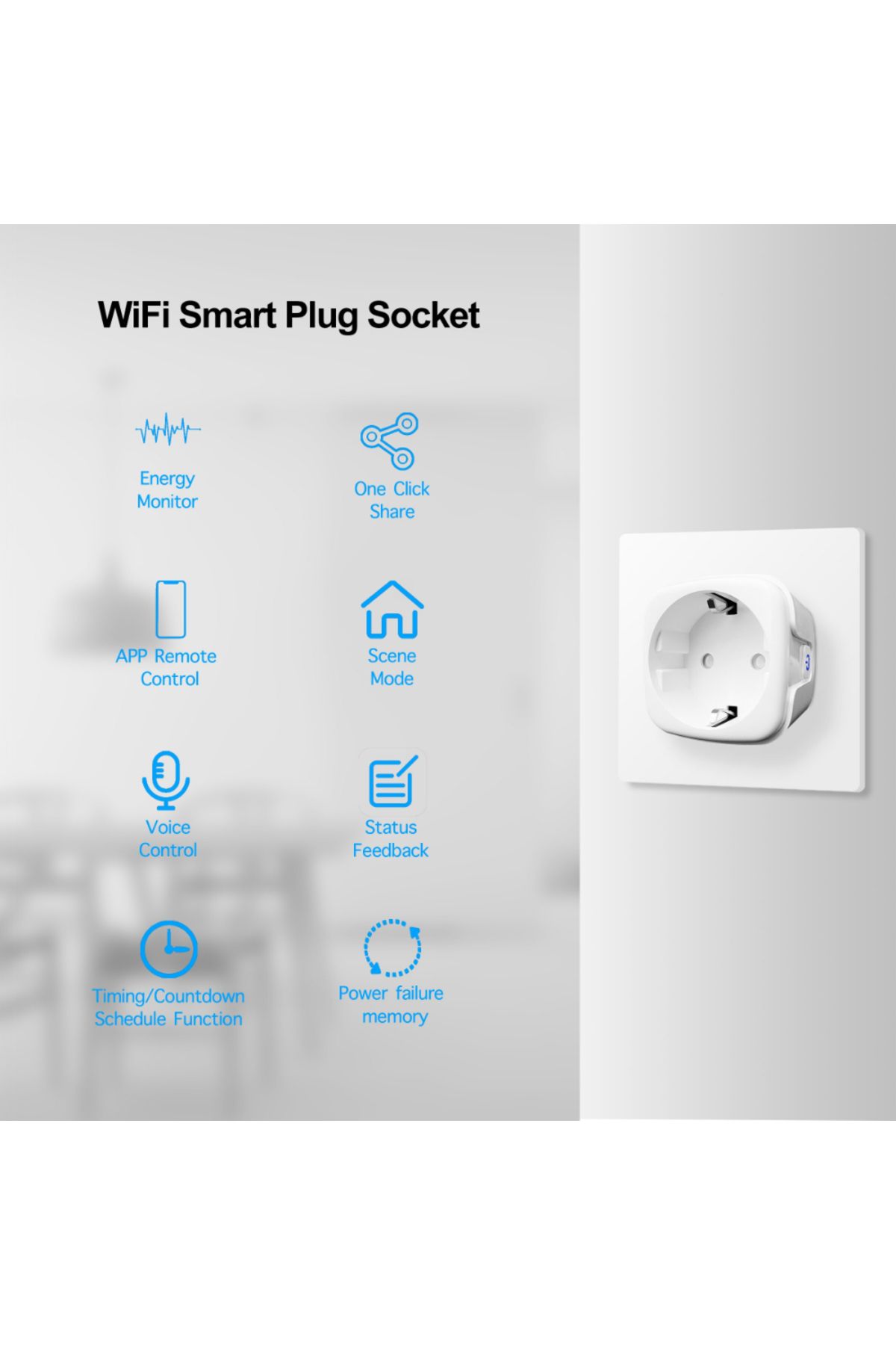 GGBEE-Tuya 16A Smart Socket WiFi EU Plug With Power Monitoring Timing Function Voice Control Work With ... 5