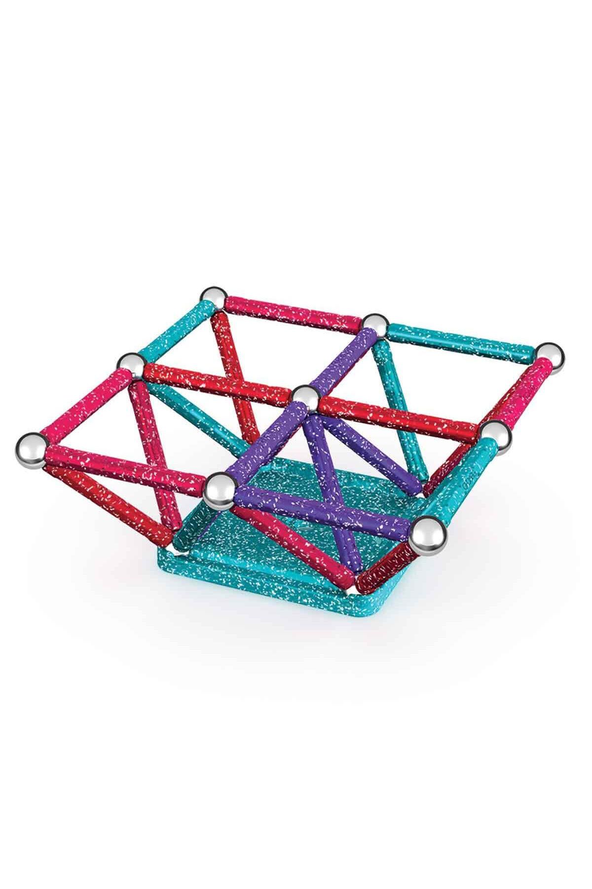 Toyaş-Geomag Magnetic Sticks Glifters Glitters Series Intelligence Game Magnetic Building Game 60 Pieces 5