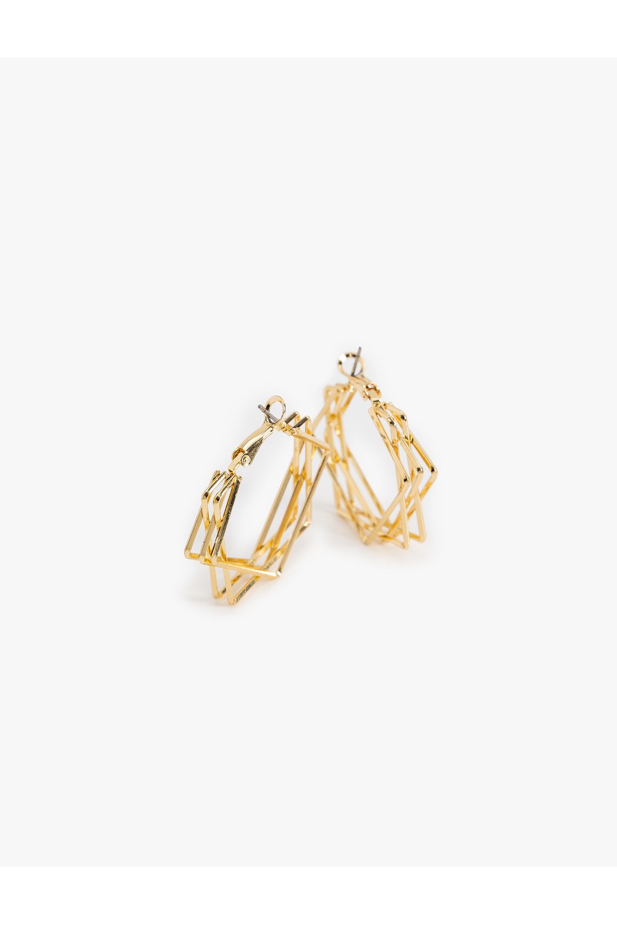 Koton-Geometric Steel Hoop Earrings 2