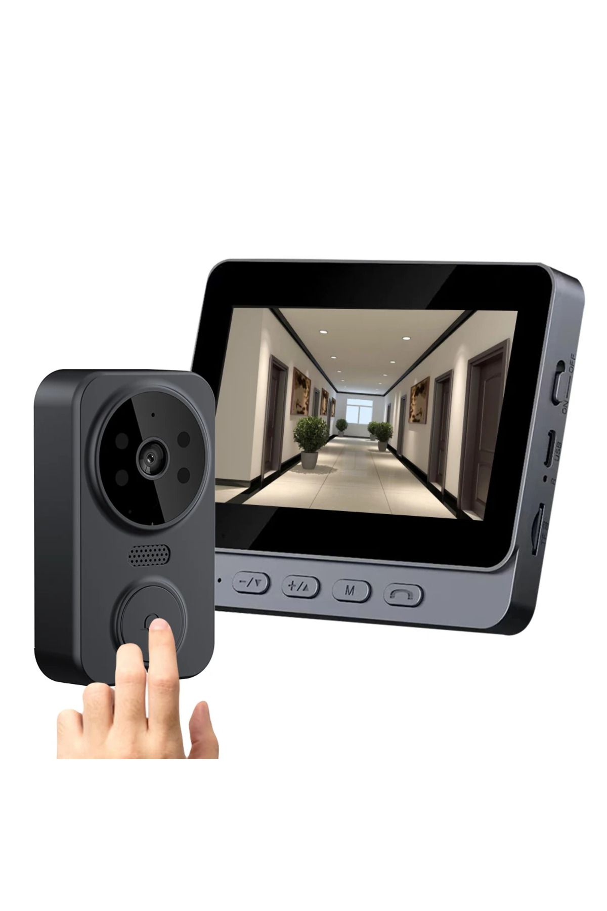 APWIKOGER-Video Intercom Door Cameras IR Night Vision Digital Door Viewer 2.4G WiFi Automatic Sensing 4.3 I... 1