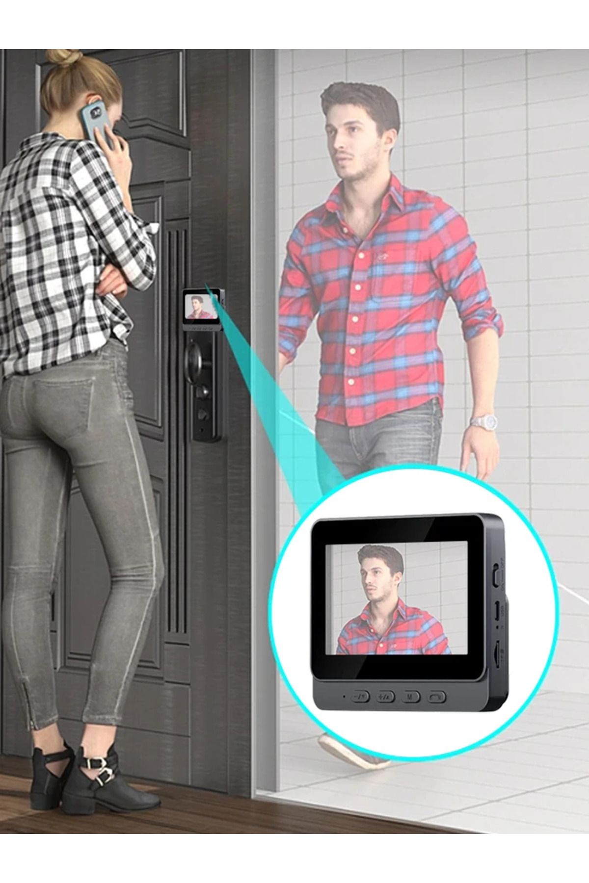 APWIKOGER-Video Intercom Door Cameras IR Night Vision Digital Door Viewer 2.4G WiFi Automatic Sensing 4.3 I... 7