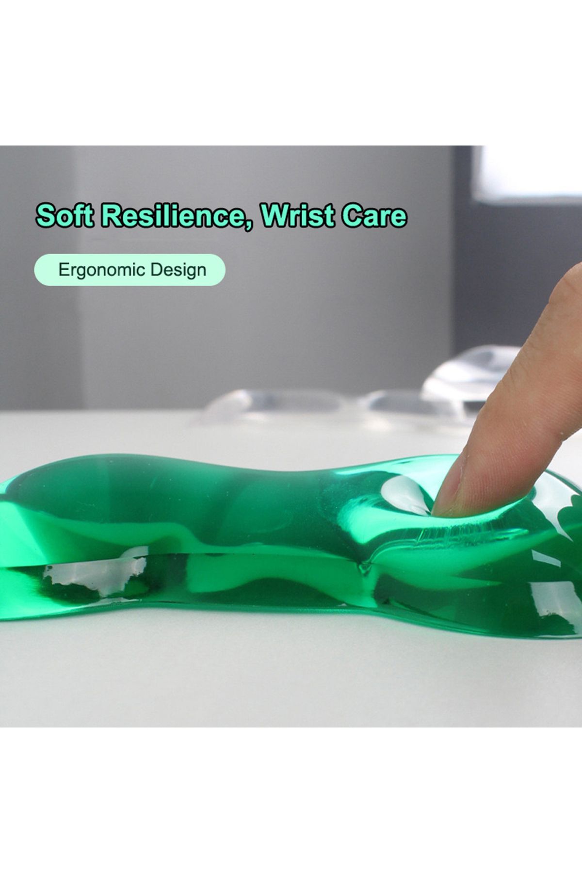 Barmuda-2pcs Transparent Crystal Silicone Bone-Shaped Keyboard Mouse Wrist Rest Set - Comfortable Support... 4